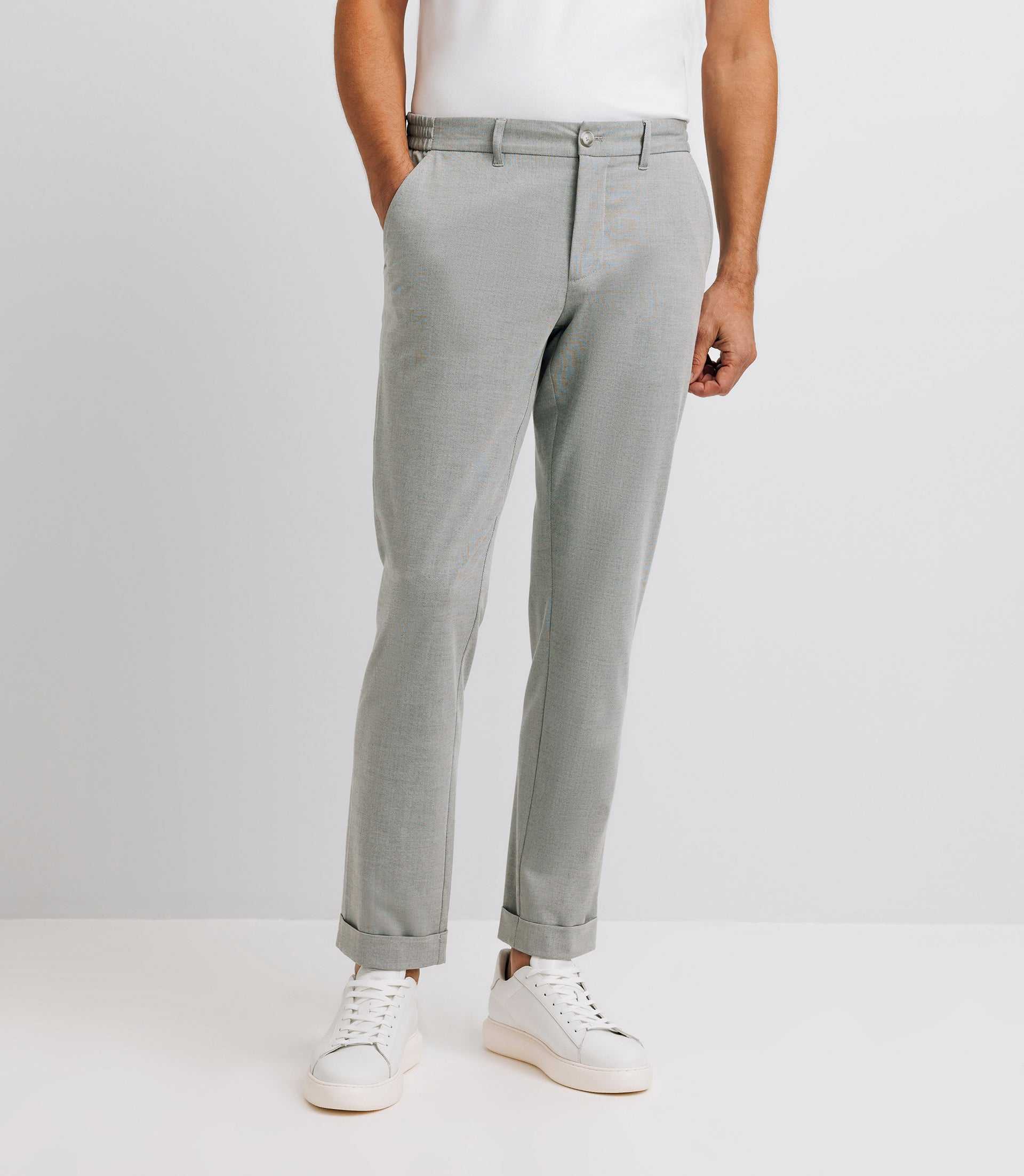 Pantalon chino taille élastique gris - IZAC
