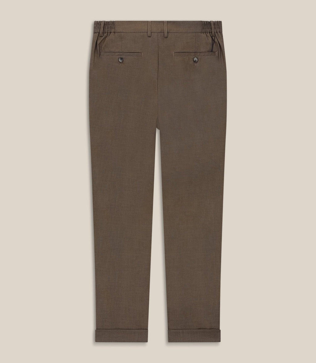 Pantalon chino taille elastique camel - IZAC