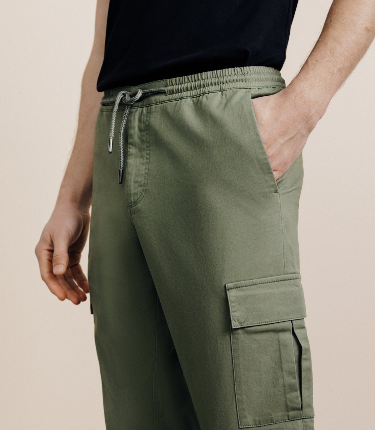 Pantalon regular avec cordon kaki - IZAC