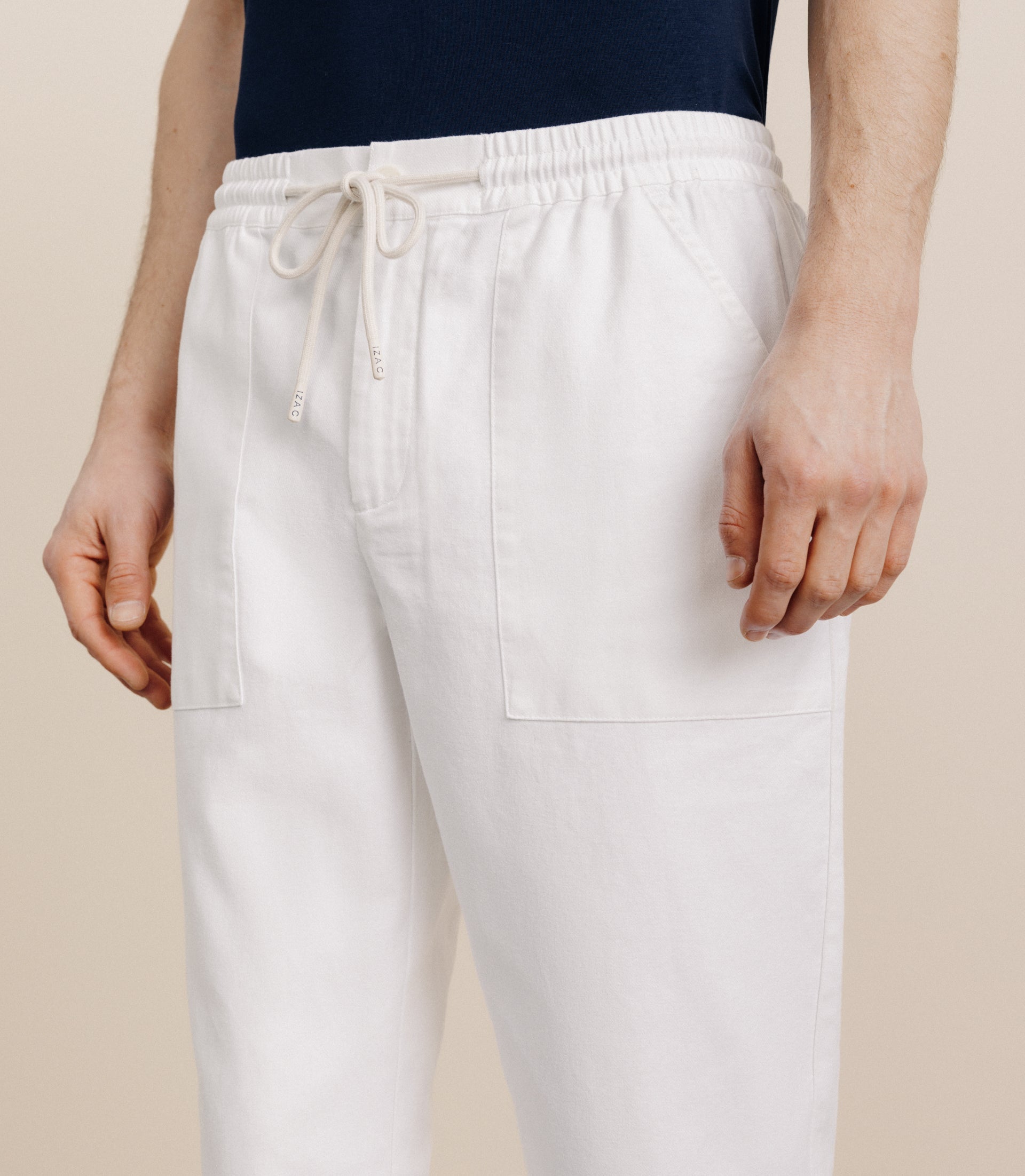 Pantalon élastiqué blanc - IZAC