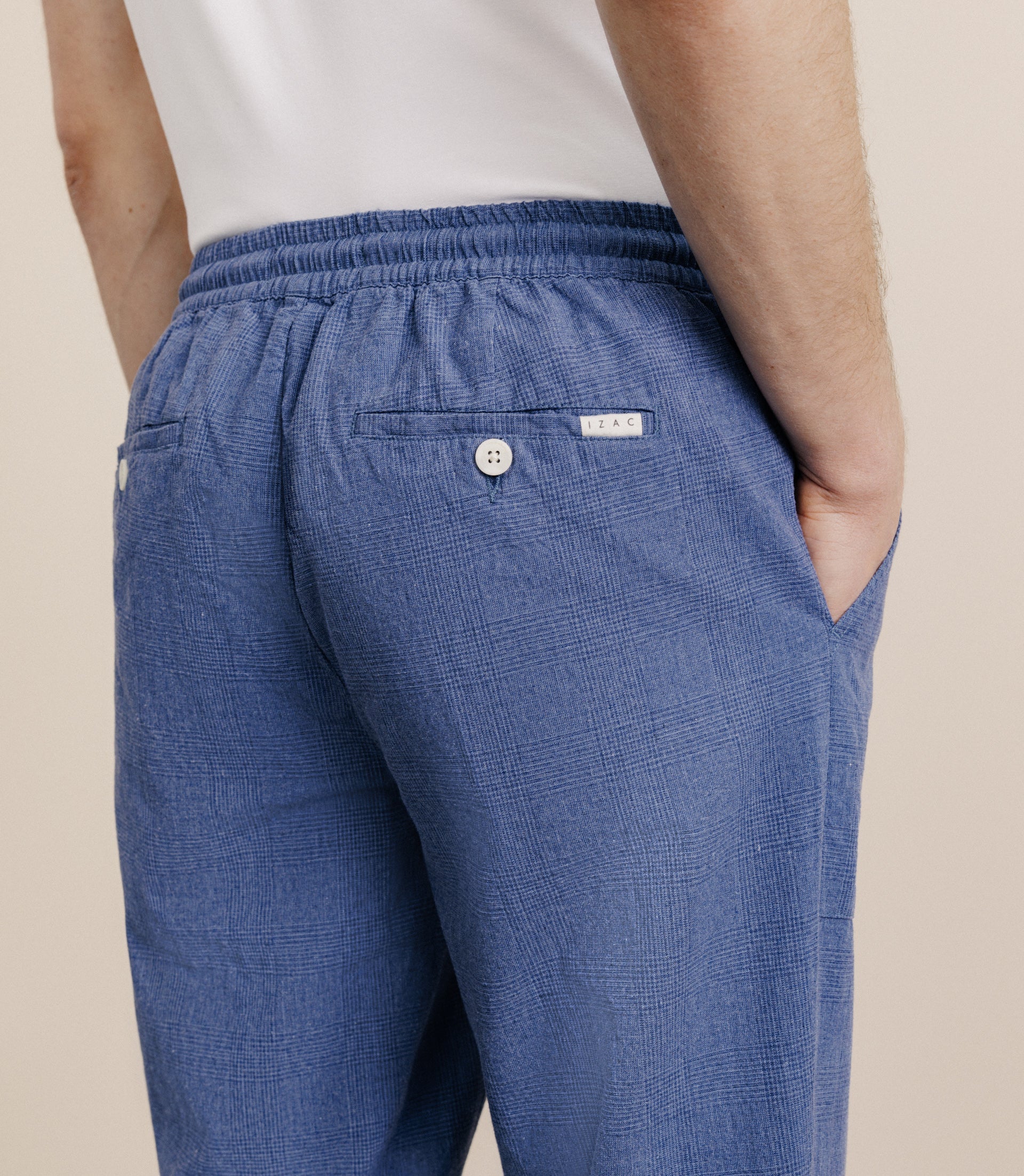 Pantalon élastiqué indigo - IZAC