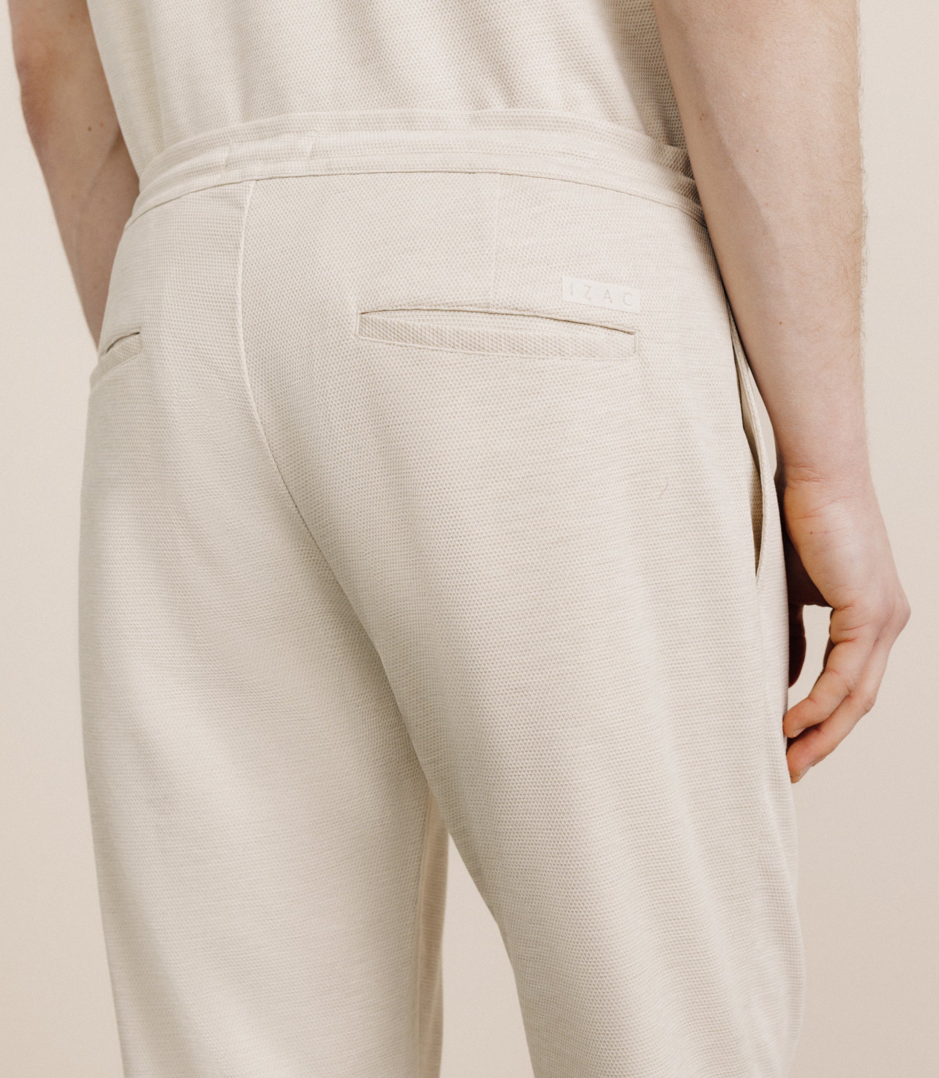 Pantalon élastiqué beige - IZAC