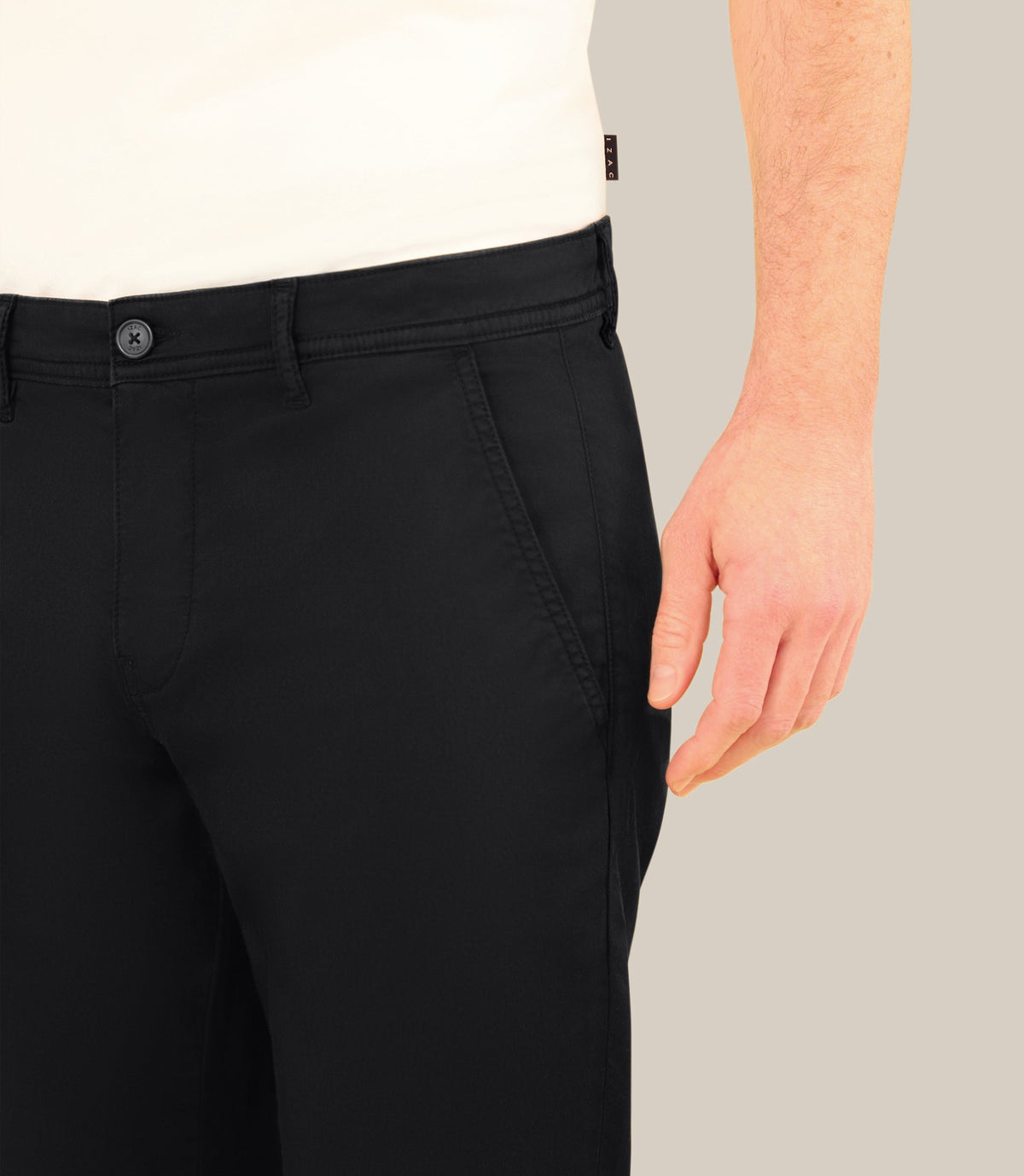 Pantalon coton stretch noir - IZAC