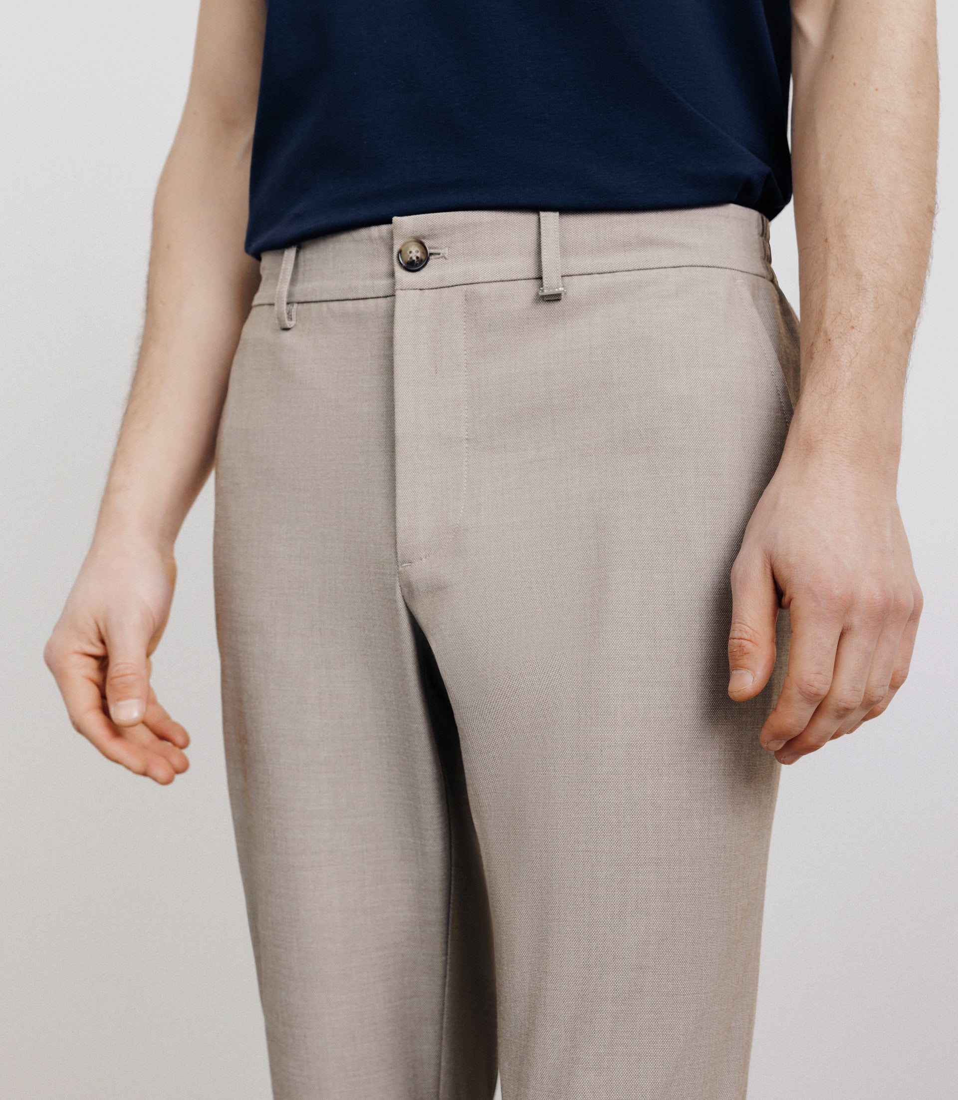 Pantalon élastiqué beige - IZAC