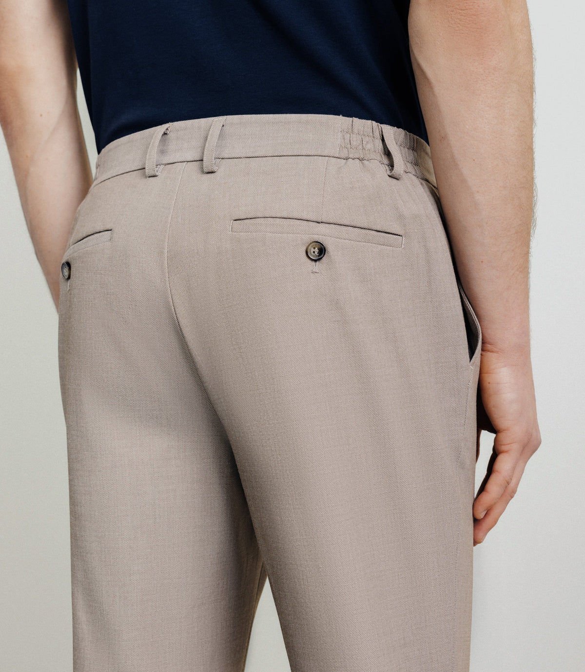 Pantalon élastiqué beige - IZAC