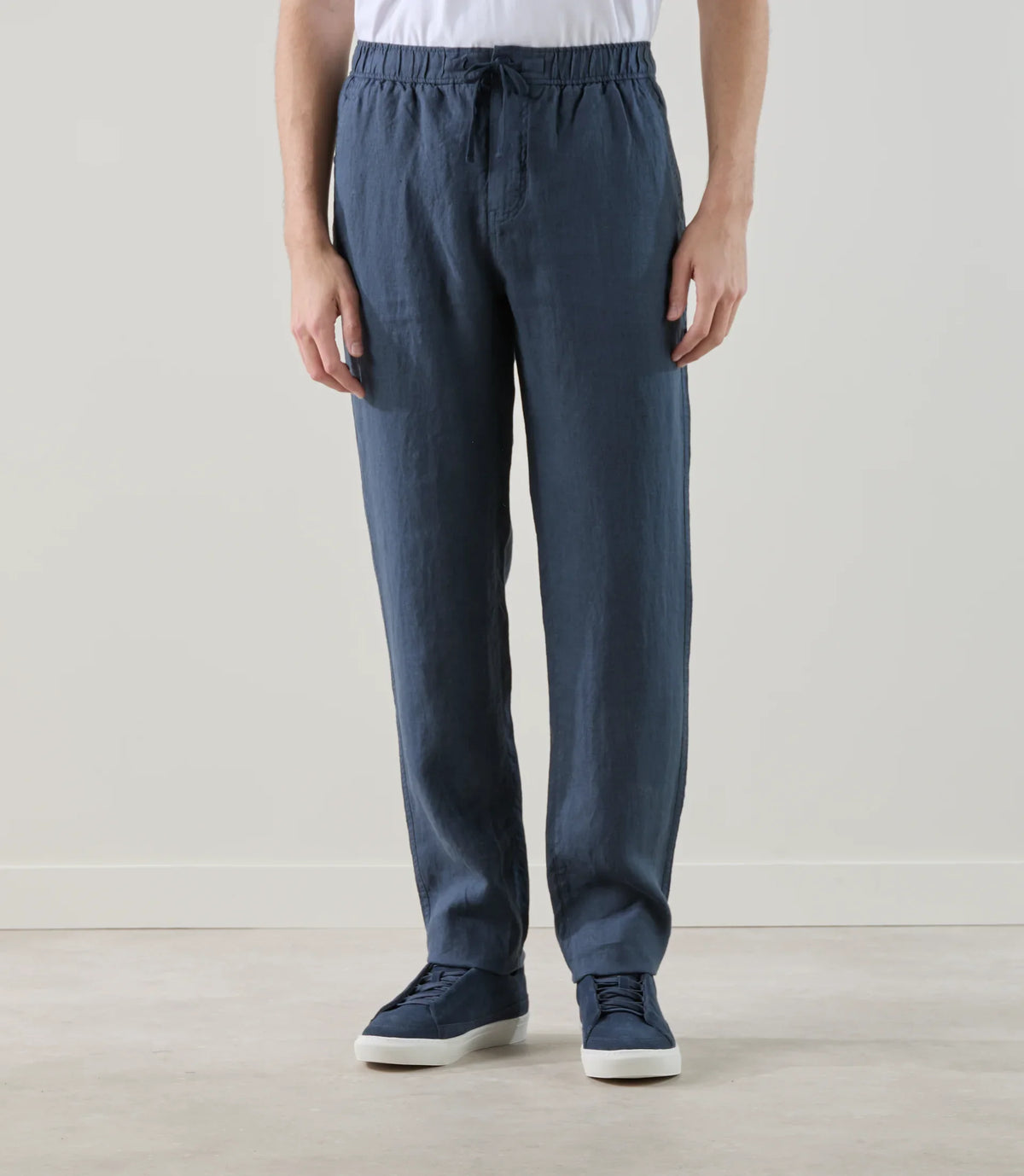 Pantalon casual 100% lin marine - IZAC