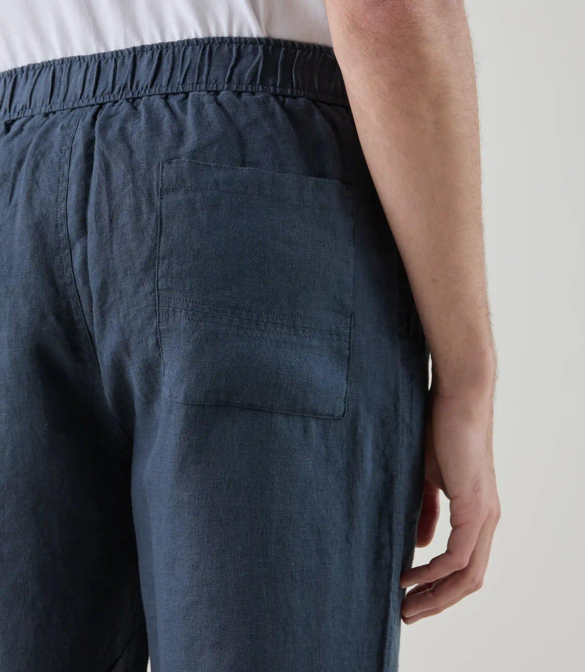 Pantalon casual 100% lin marine - IZAC