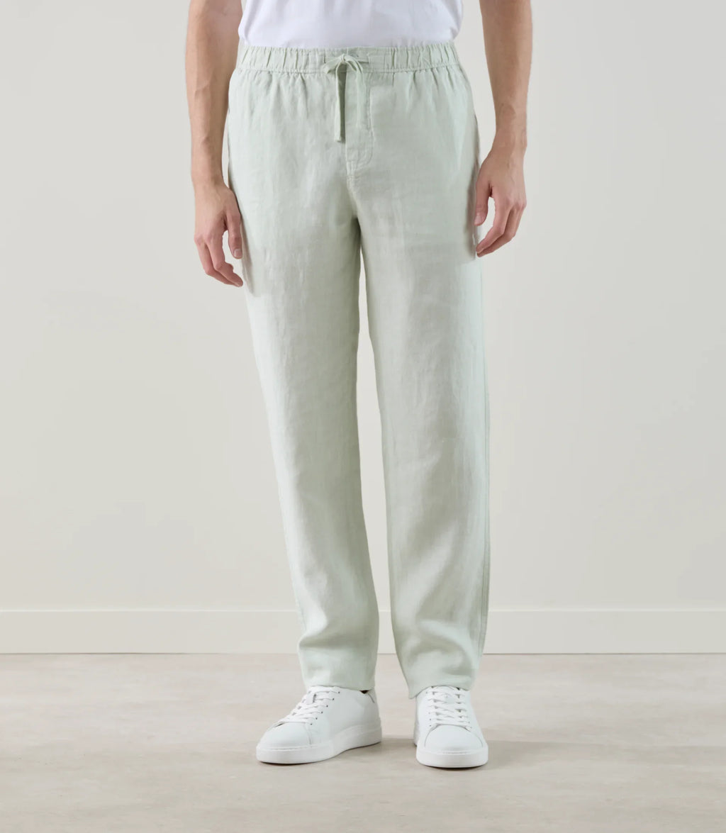 Pantalon casual 100% lin vert clair - IZAC