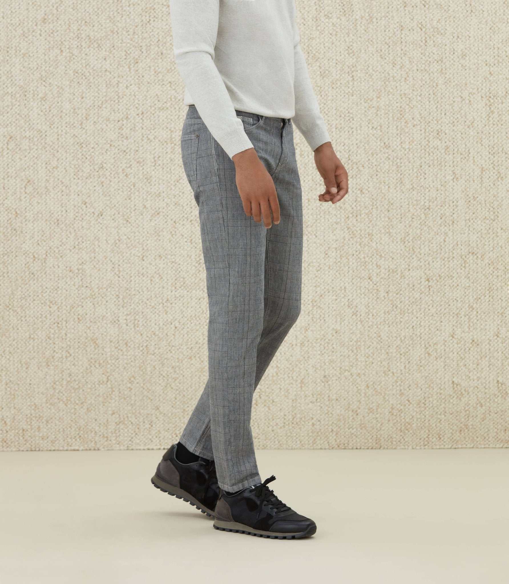 Pantalon à carreaux gris clair "Carreaux" - IZAC