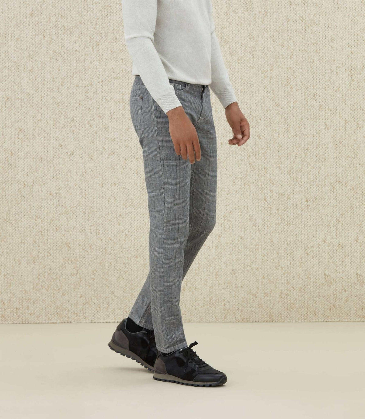Pantalon à carreaux gris clair "Carreaux" - IZAC