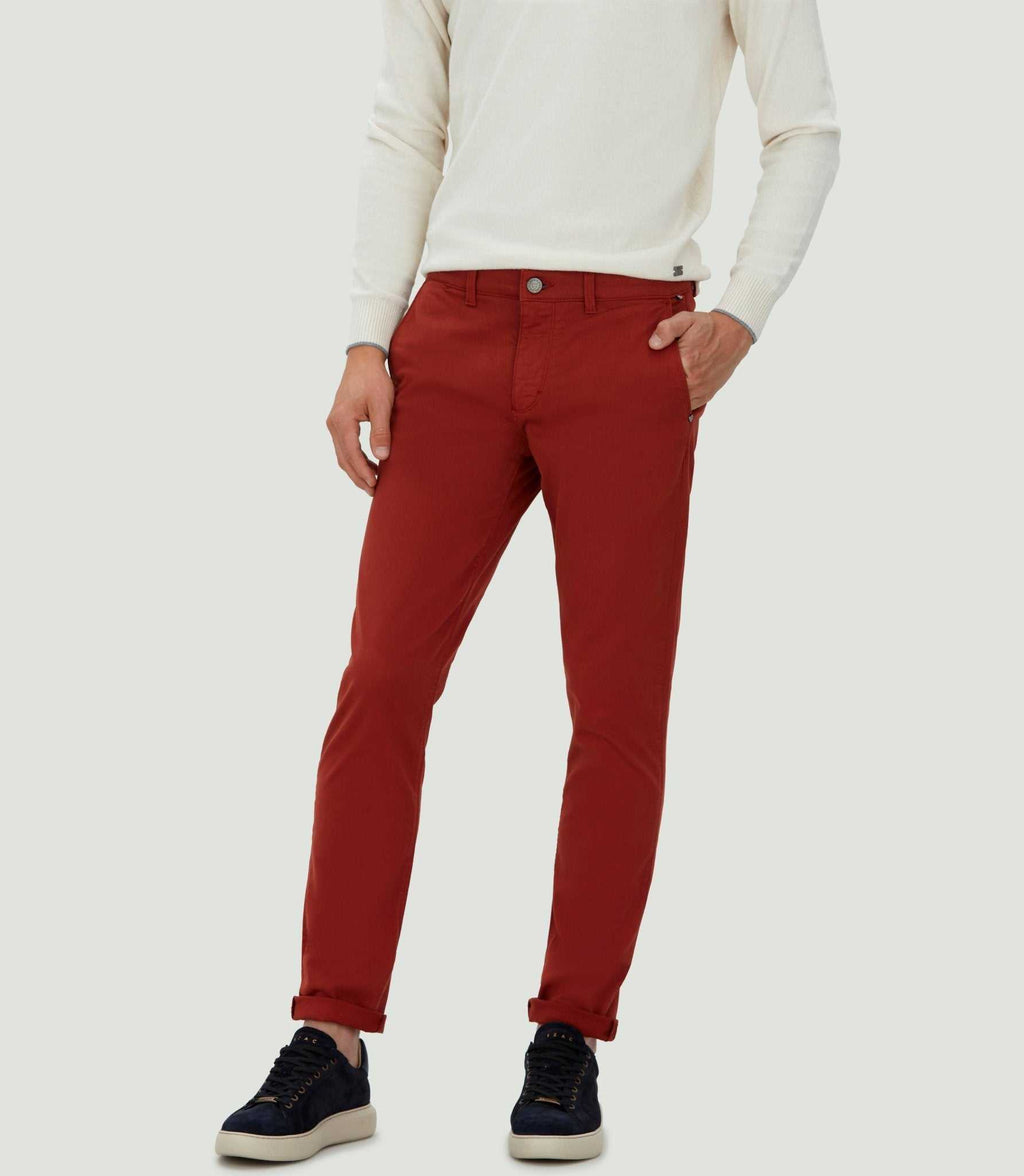 Pantalon chino fashion orange brûlée "Célèbre" - IZAC