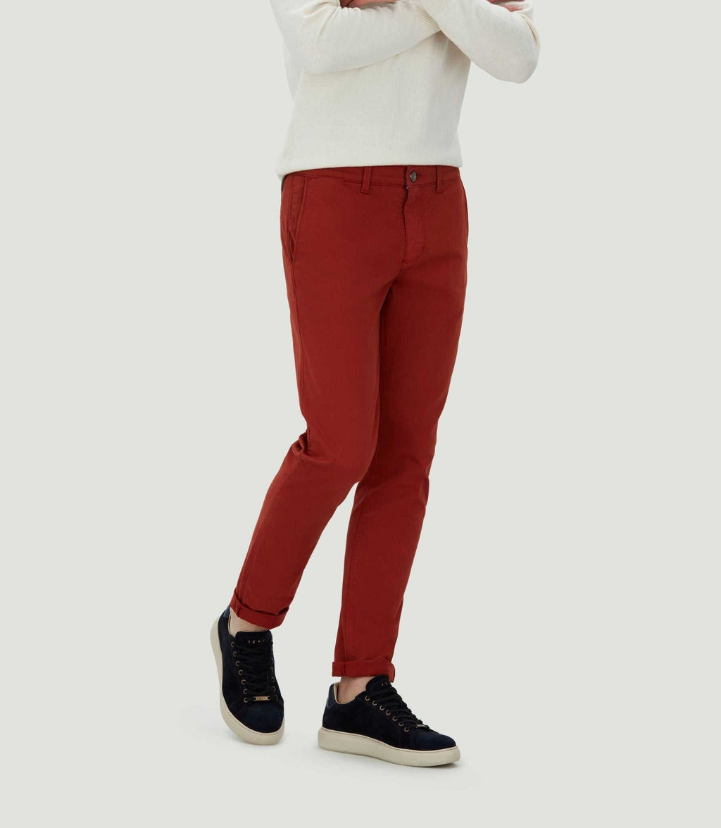 Pantalon chino fashion orange brûlée "Célèbre" - IZAC