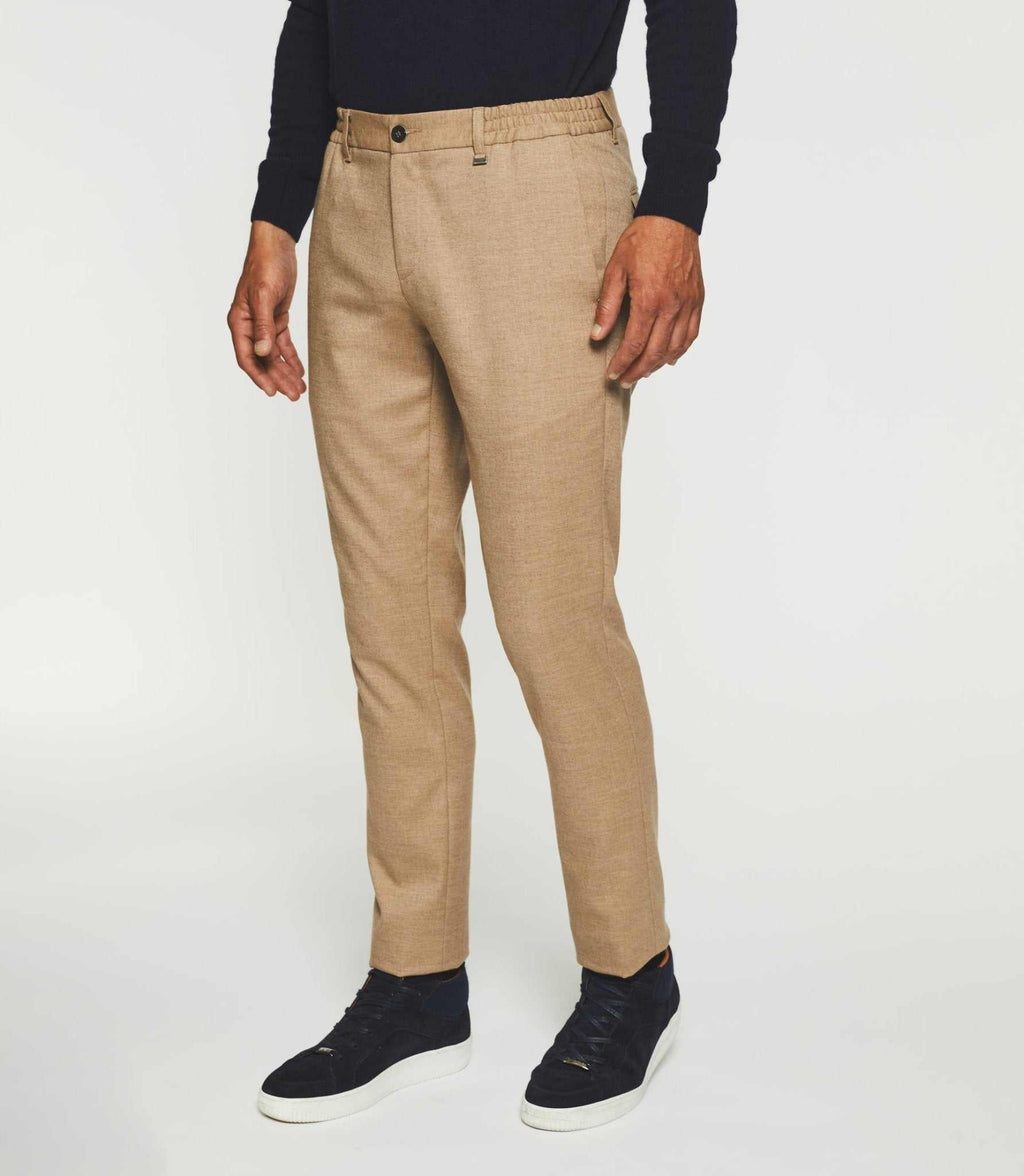 Pantalon chino taille élastique camel VAMBO - IZAC