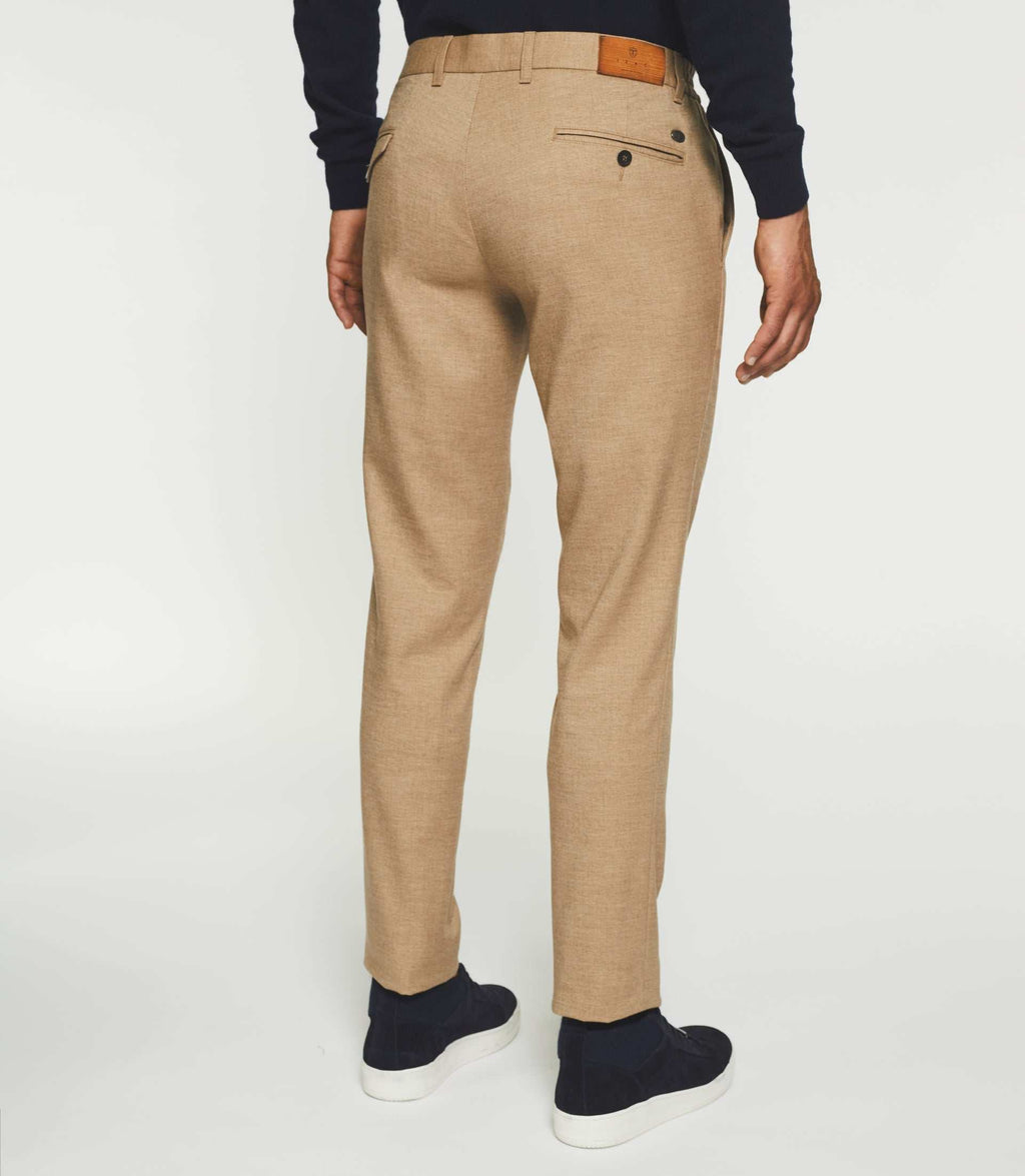 Pantalon chino taille élastique camel VAMBO - IZAC