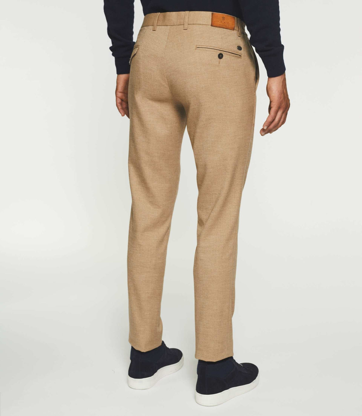 Pantalon chino taille élastique camel VAMBO - IZAC