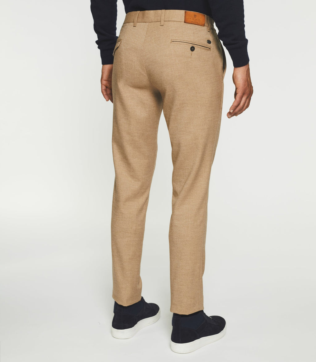 Pantalon chino taille élastique camel VAMBO - IZAC