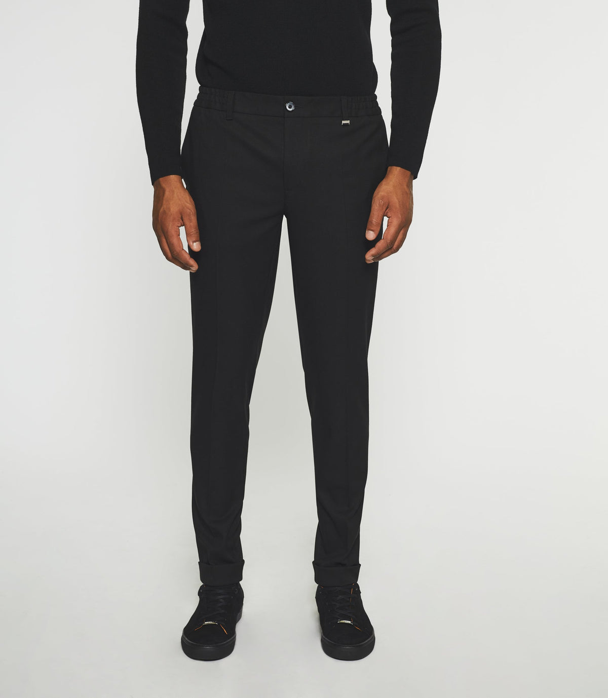 Pantalon chino taille élastique noir VAMBO - IZAC