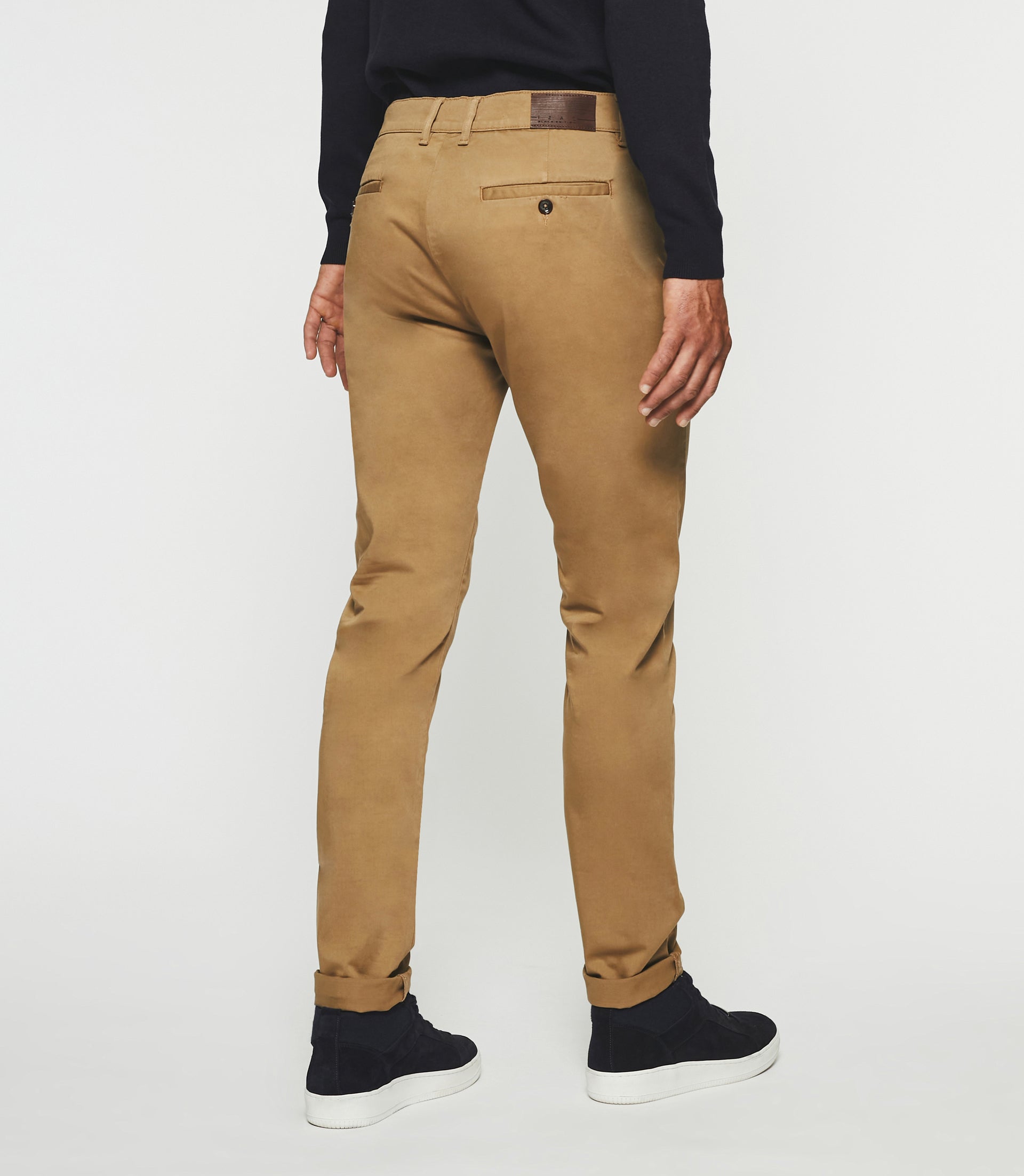 Pantalon chino slim camel VANAMA - IZAC