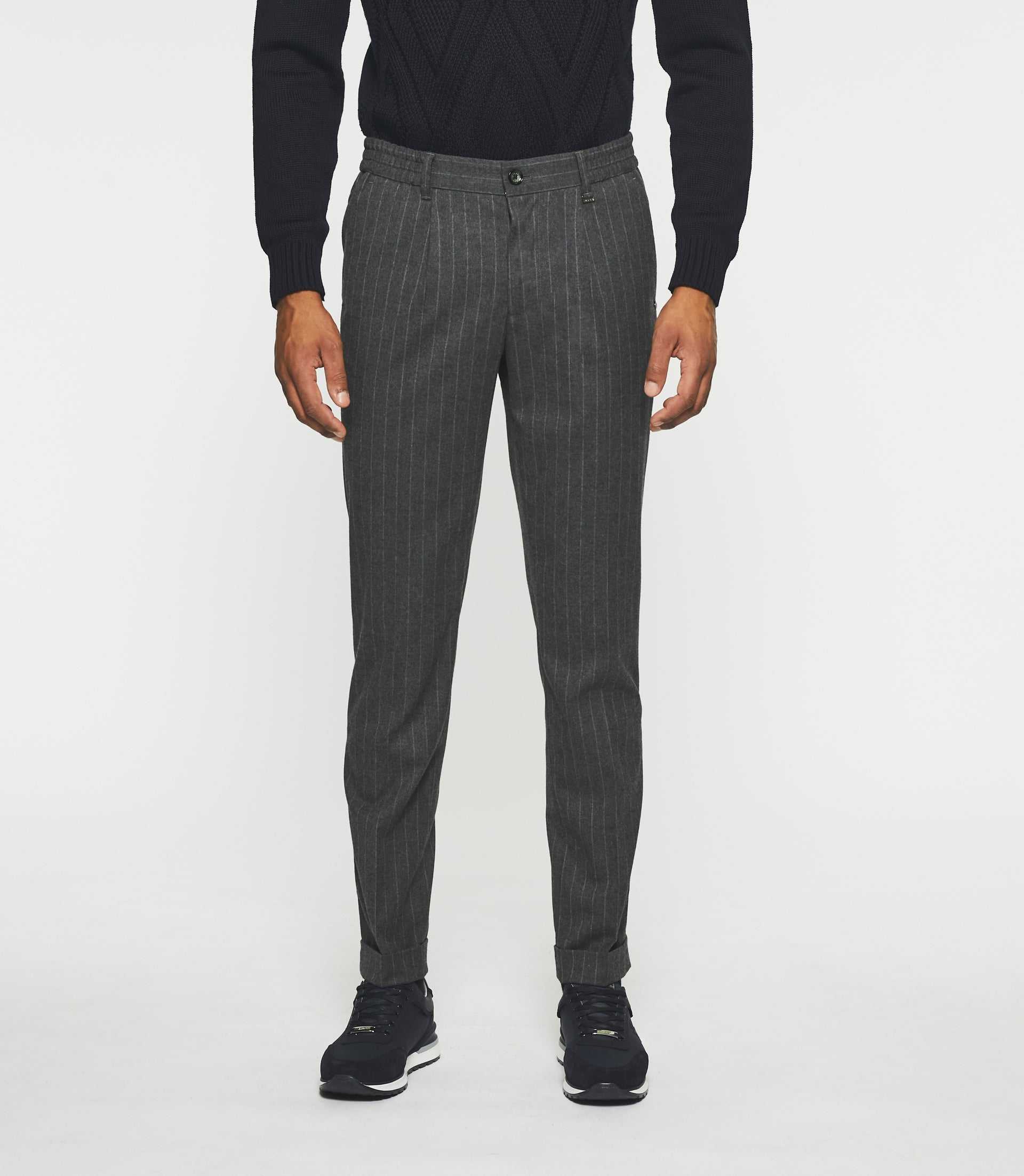 Pantalon chino taille élastique gris foncé VERTICAL - IZAC