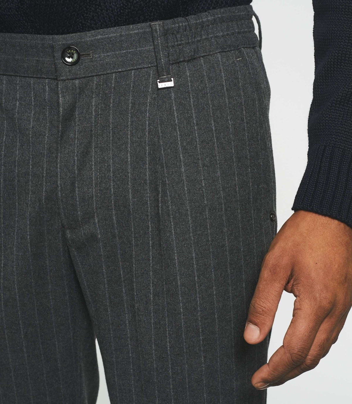 Pantalon chino taille élastique gris foncé VERTICAL - IZAC
