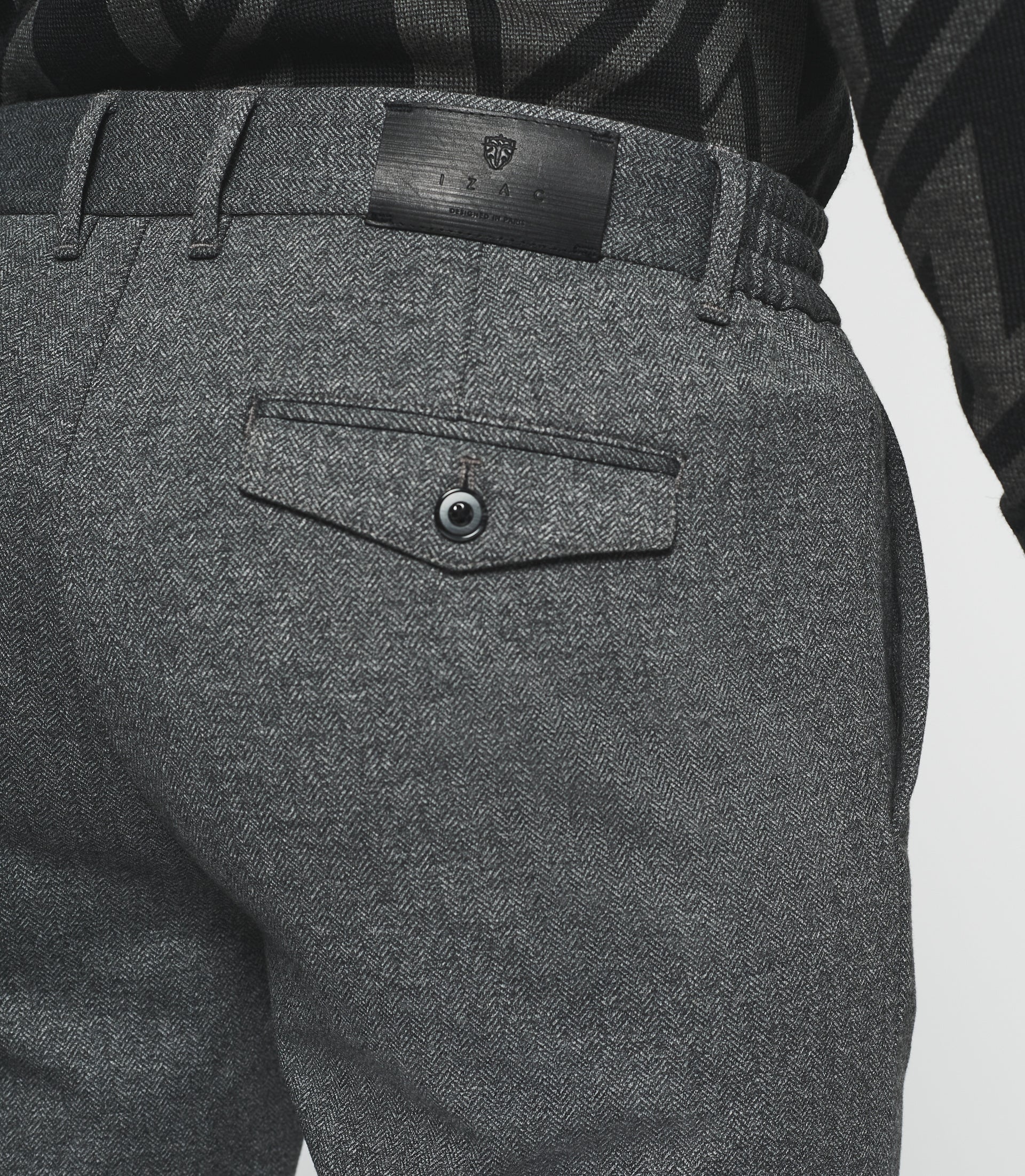 Pantalon Chino taille élastique gris foncé VOLTIGE - IZAC