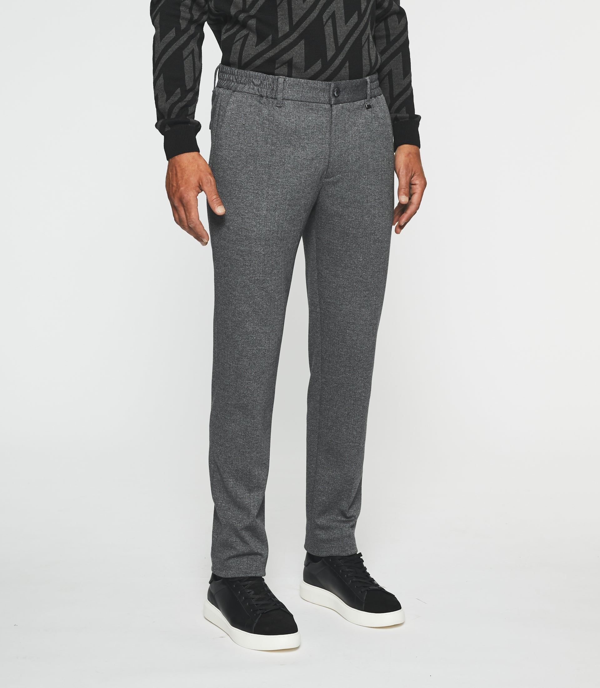 Pantalon Chino taille élastique gris foncé VOLTIGE - IZAC
