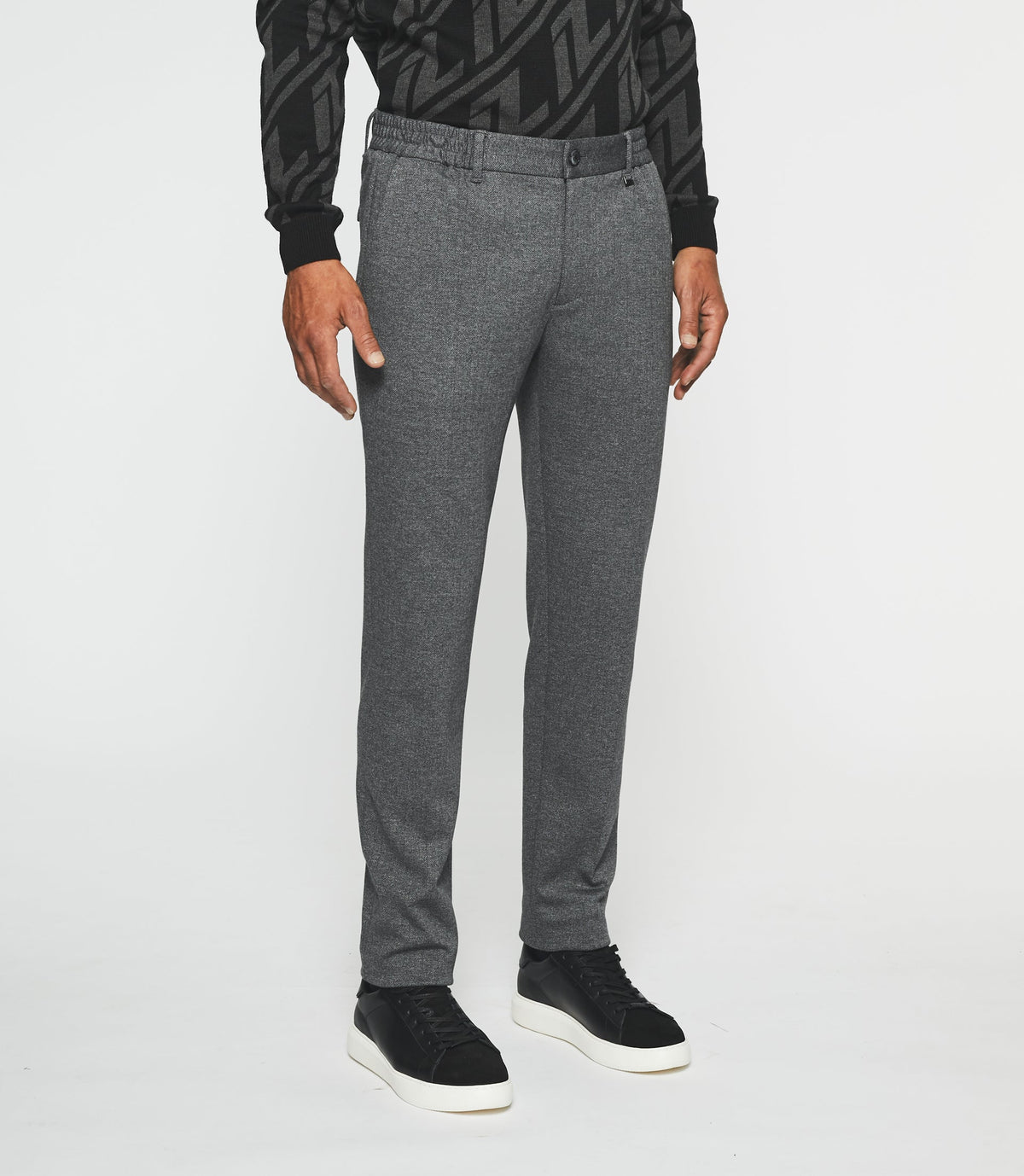 Pantalon Chino taille élastique gris foncé VOLTIGE - IZAC