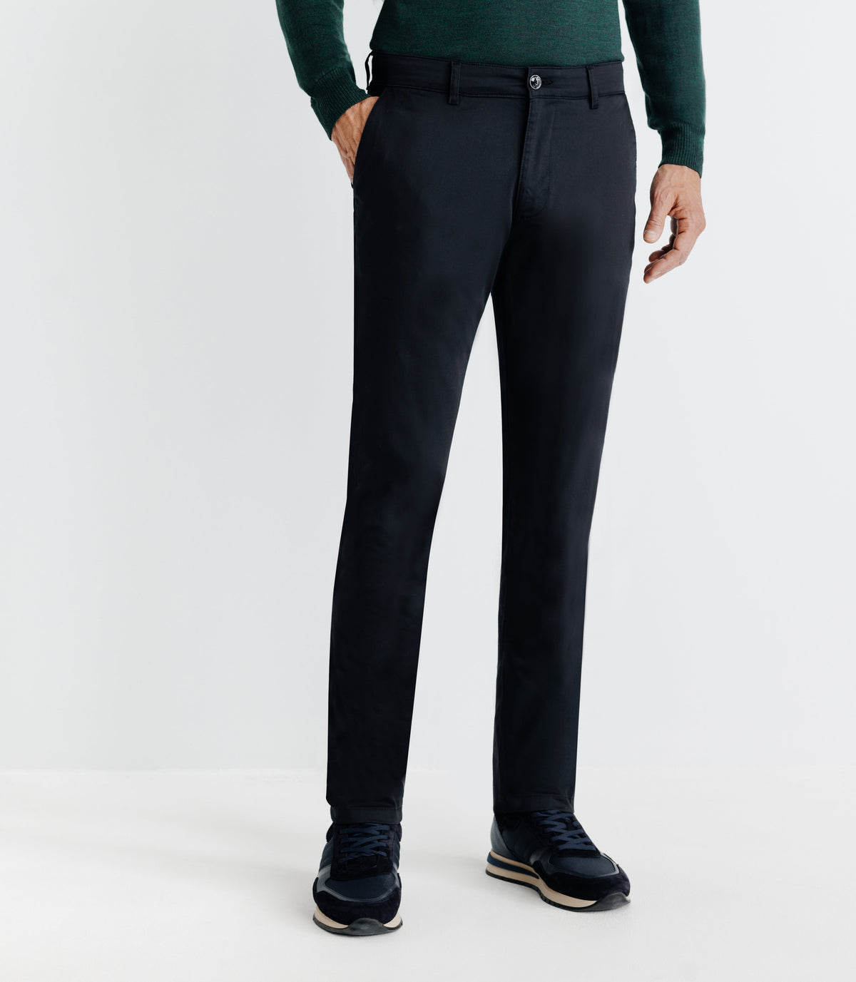 Pantalon chino satin noir - IZAC