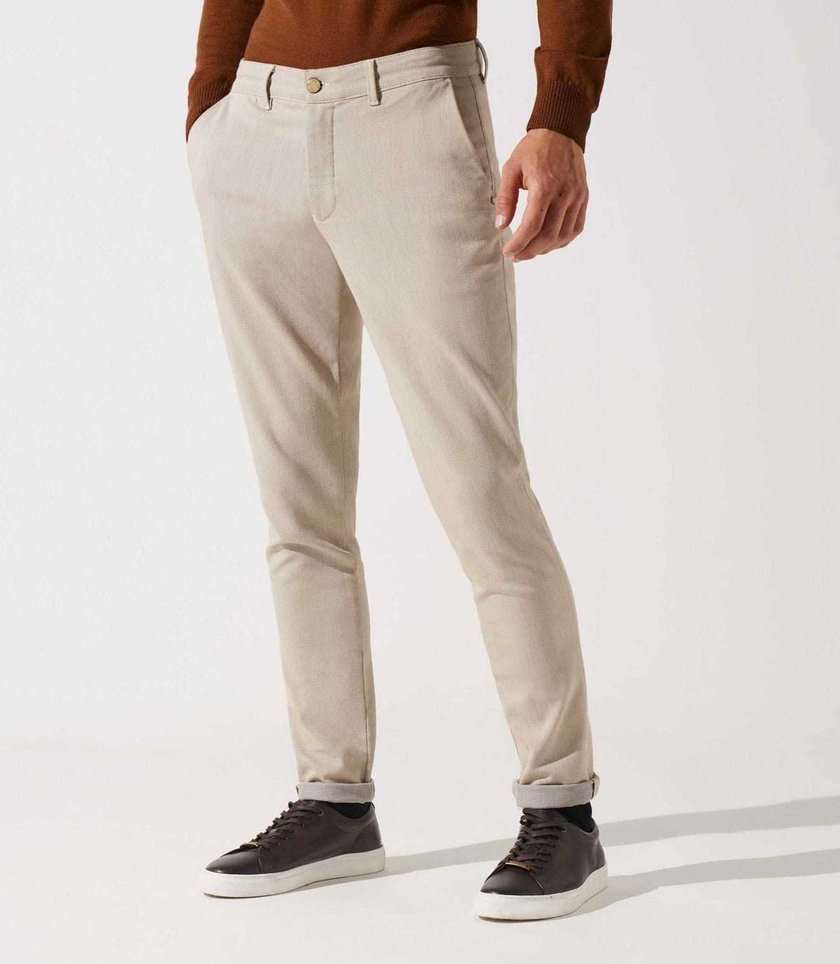 Pantalon chino armuré beige VARFAIT - IZAC