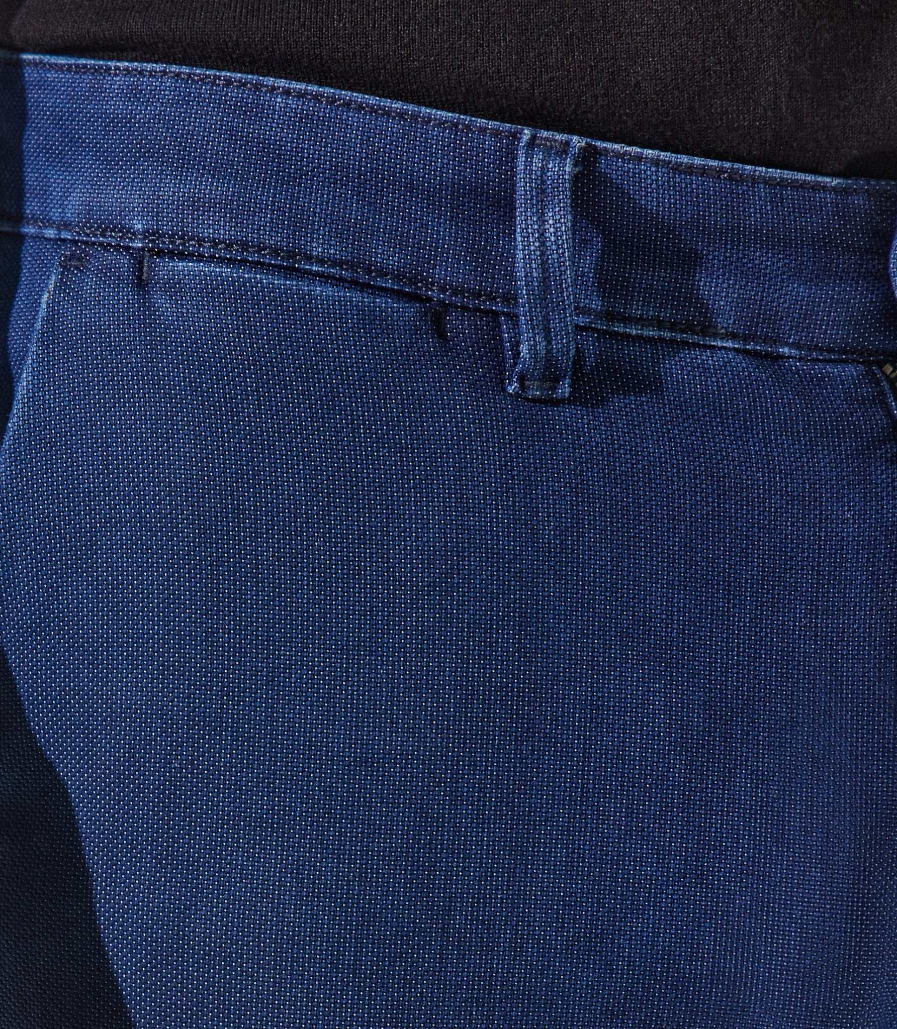 Pantalon chino armuré bleu moyen VERREBI - IZAC