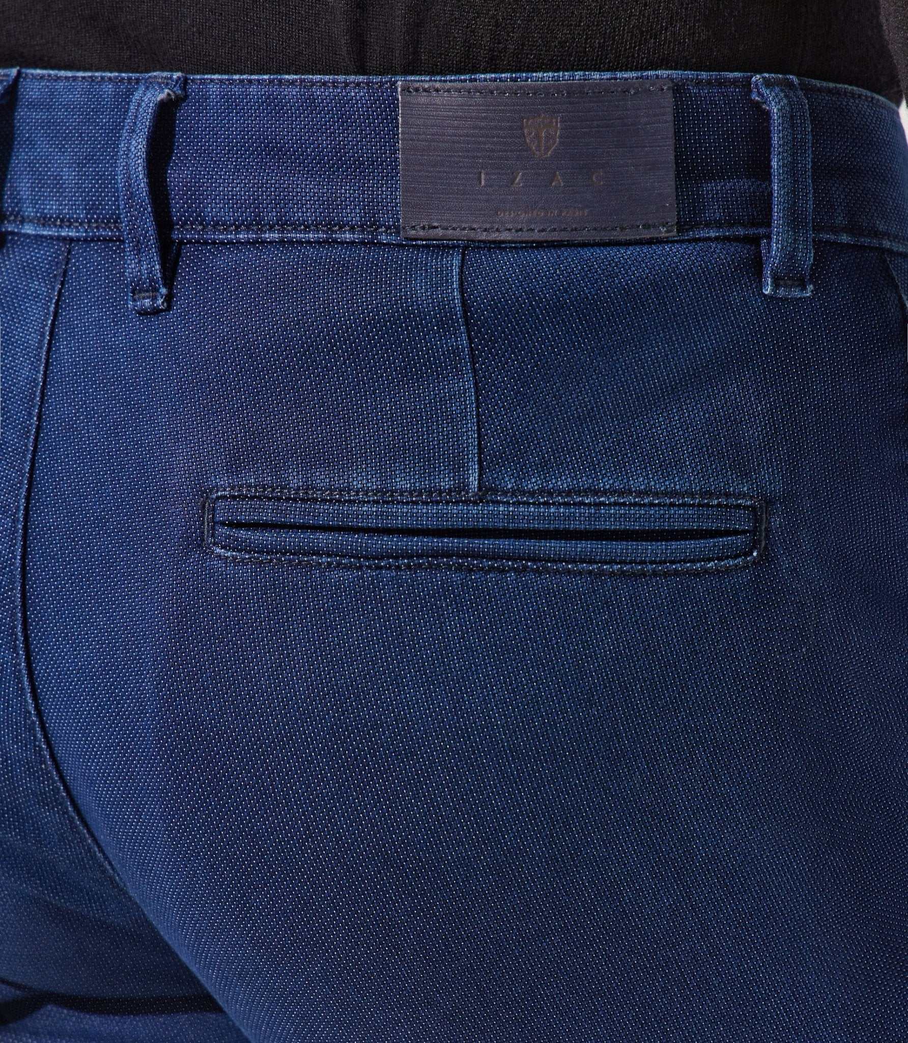 Pantalon chino armuré bleu moyen VERREBI - IZAC