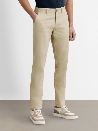 Pantalon coton stretch beige fonce - IZAC