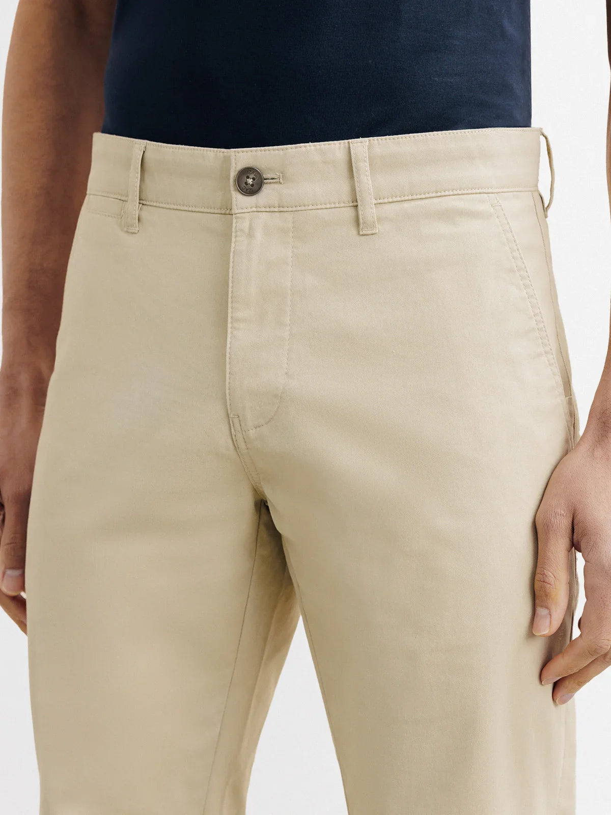 Pantalon coton stretch beige fonce - IZAC