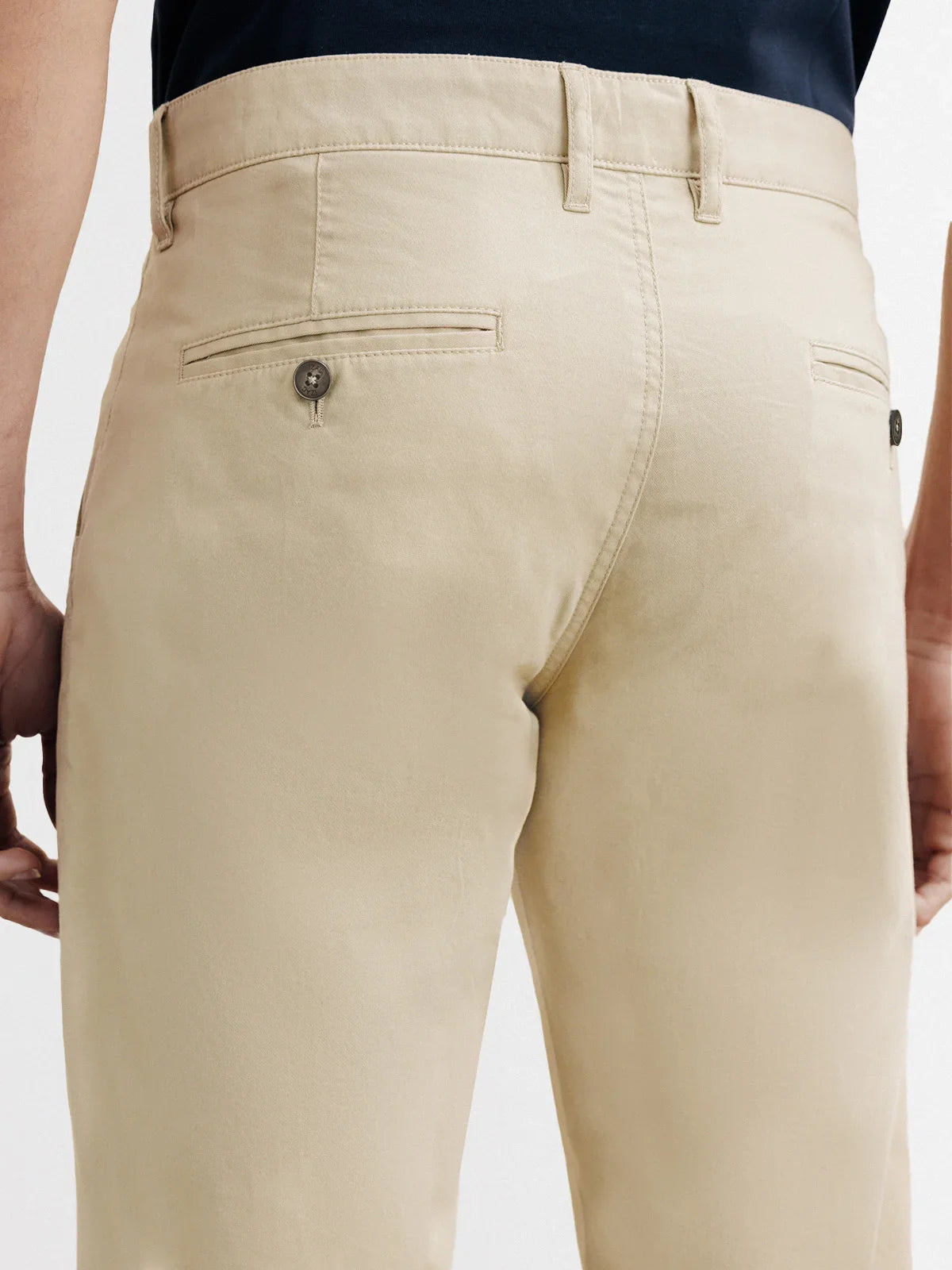 Pantalon coton stretch beige fonce - IZAC