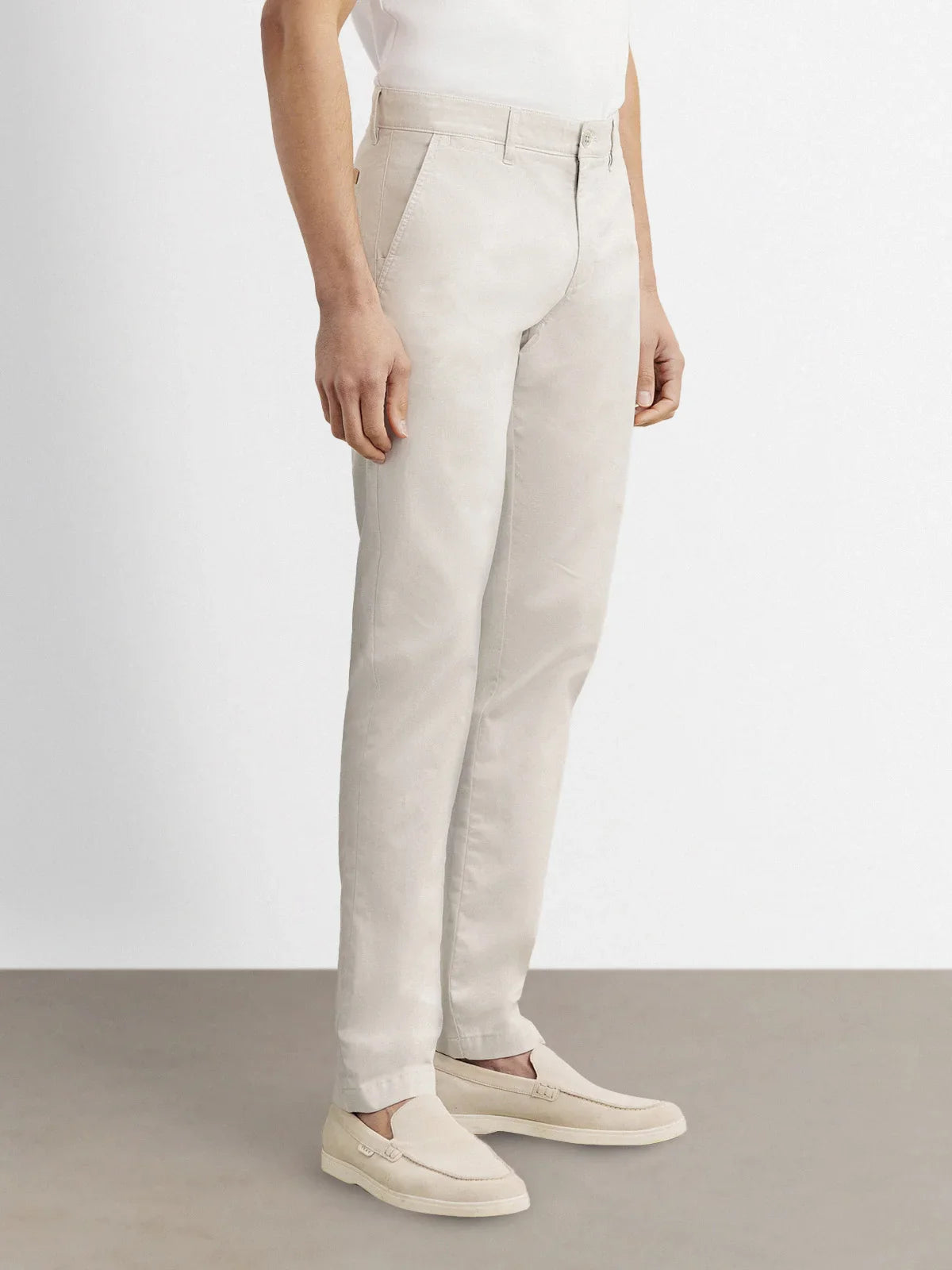 Pantalon coton stretch beige - IZAC