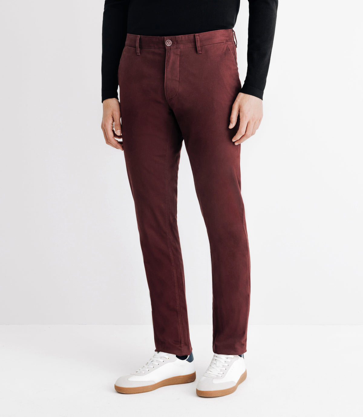 Pantalon en satin de coton bordeaux - IZAC