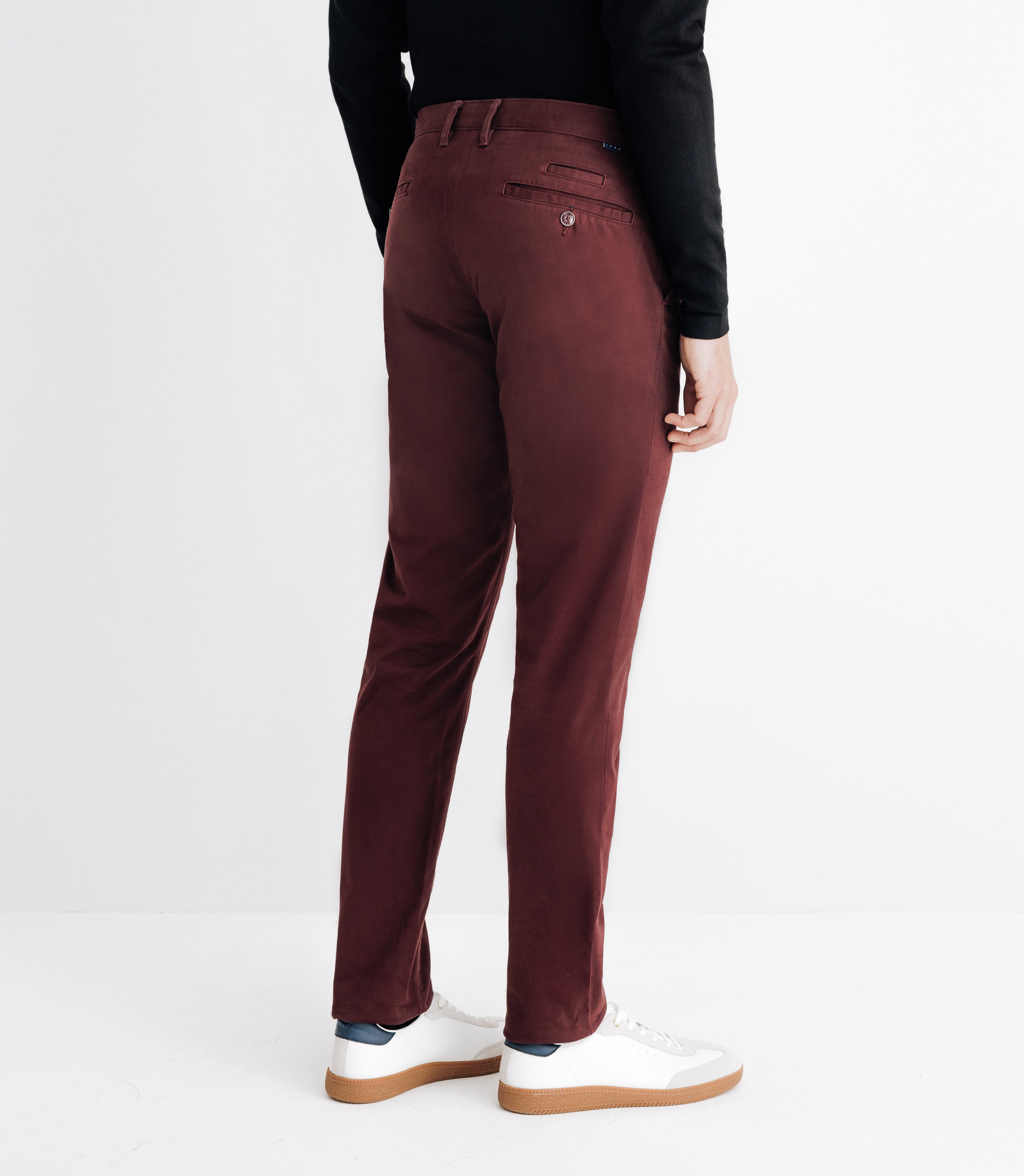Pantalon en satin de coton bordeaux - IZAC