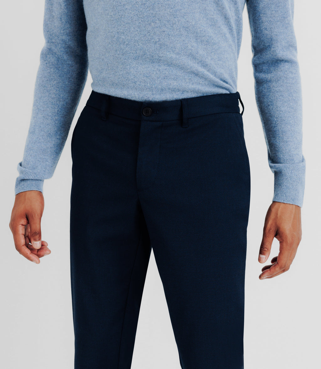 Pantalon chino armuré marine - IZAC