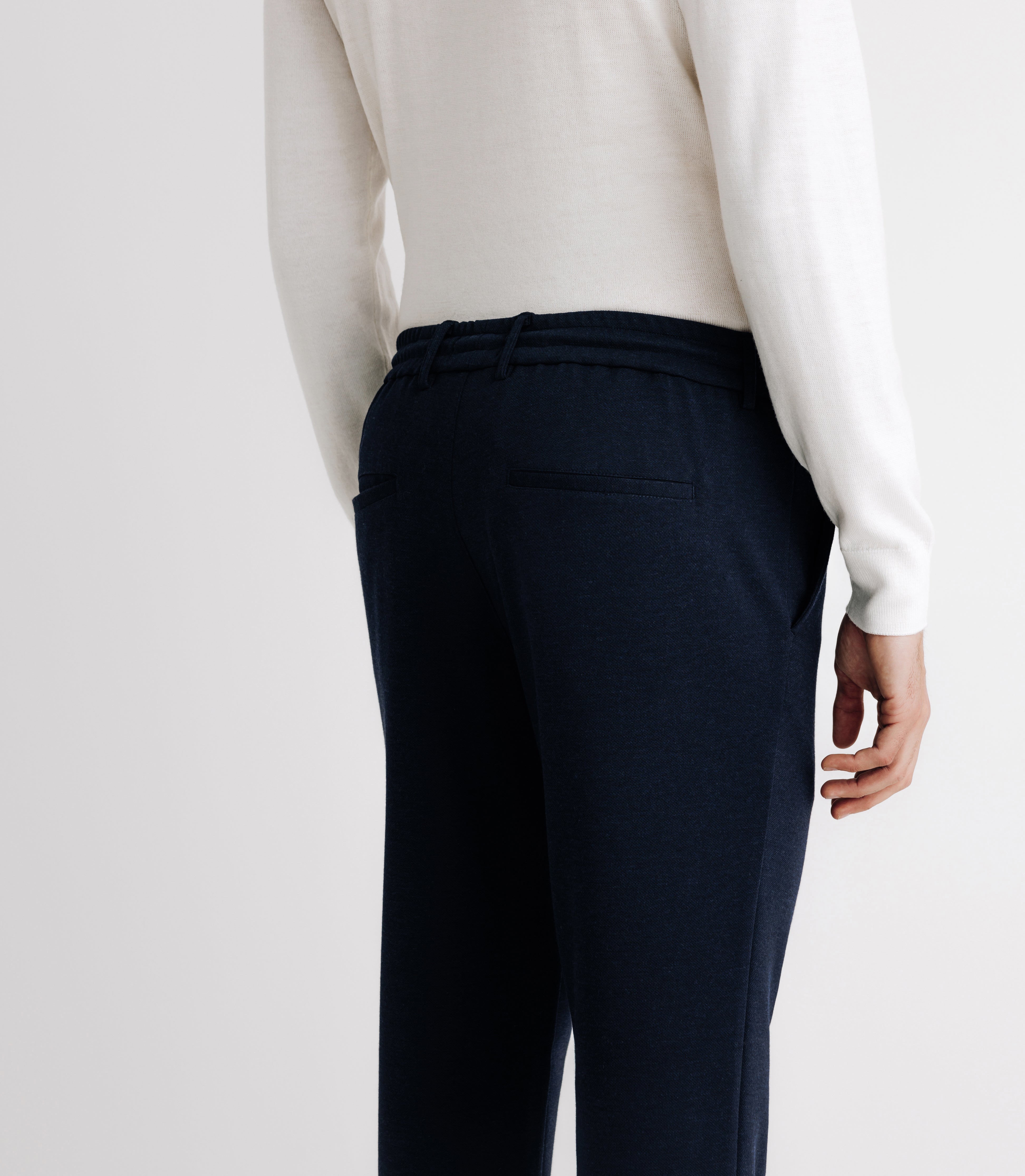 Pantalon élastique avec cordon marine - IZAC