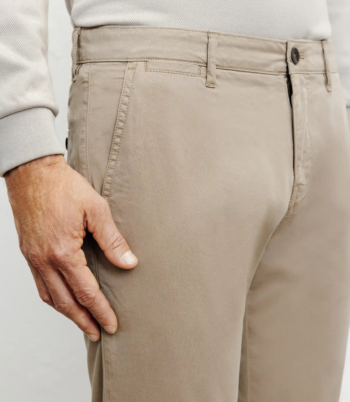 Pantalon coton stretch taupe - IZAC