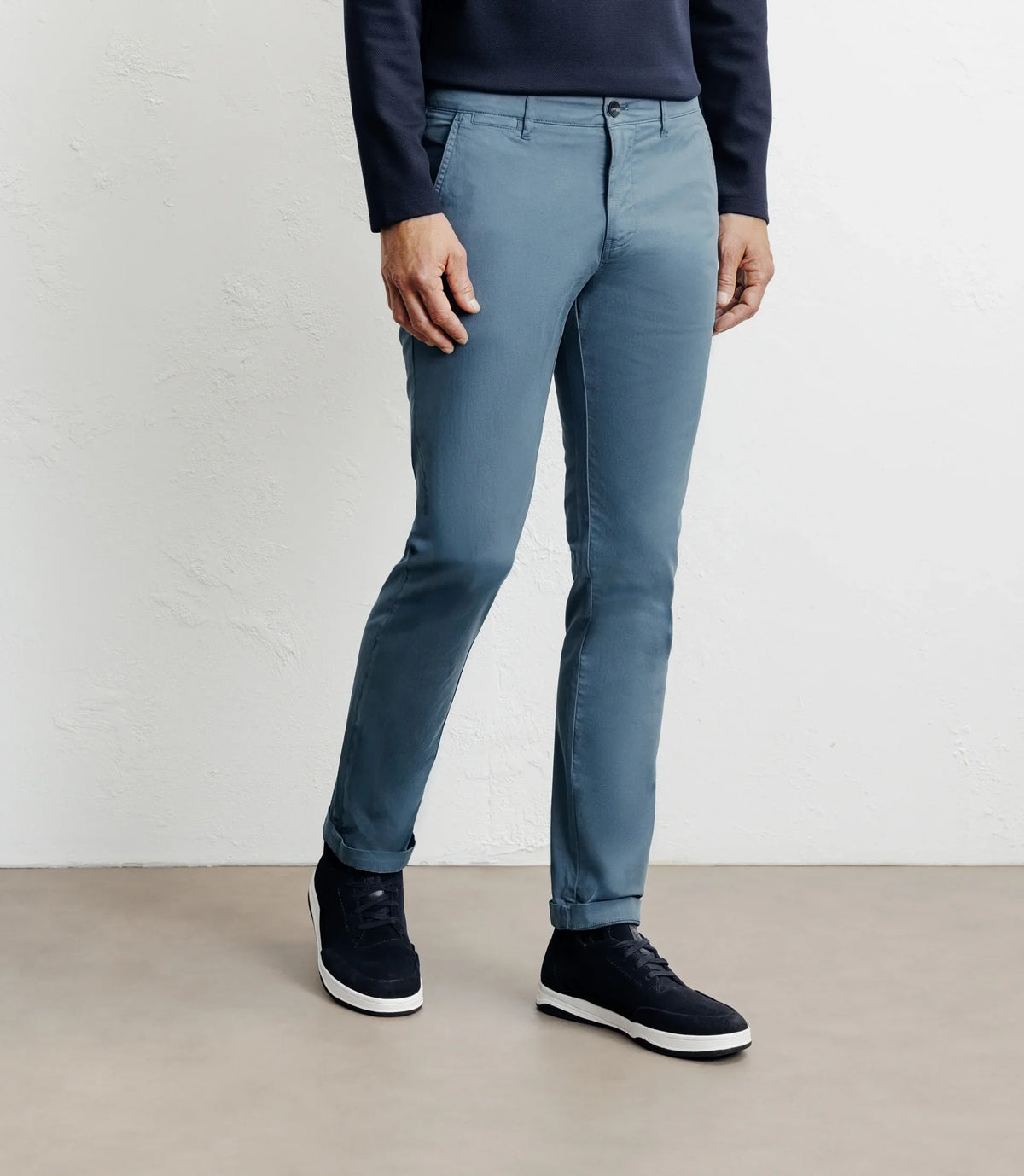 Pantalon coton stretch bleu canard - IZAC