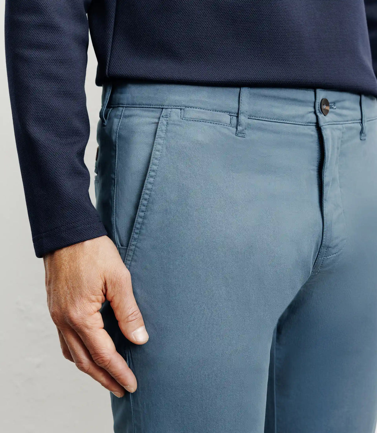 Pantalon coton stretch bleu canard - IZAC