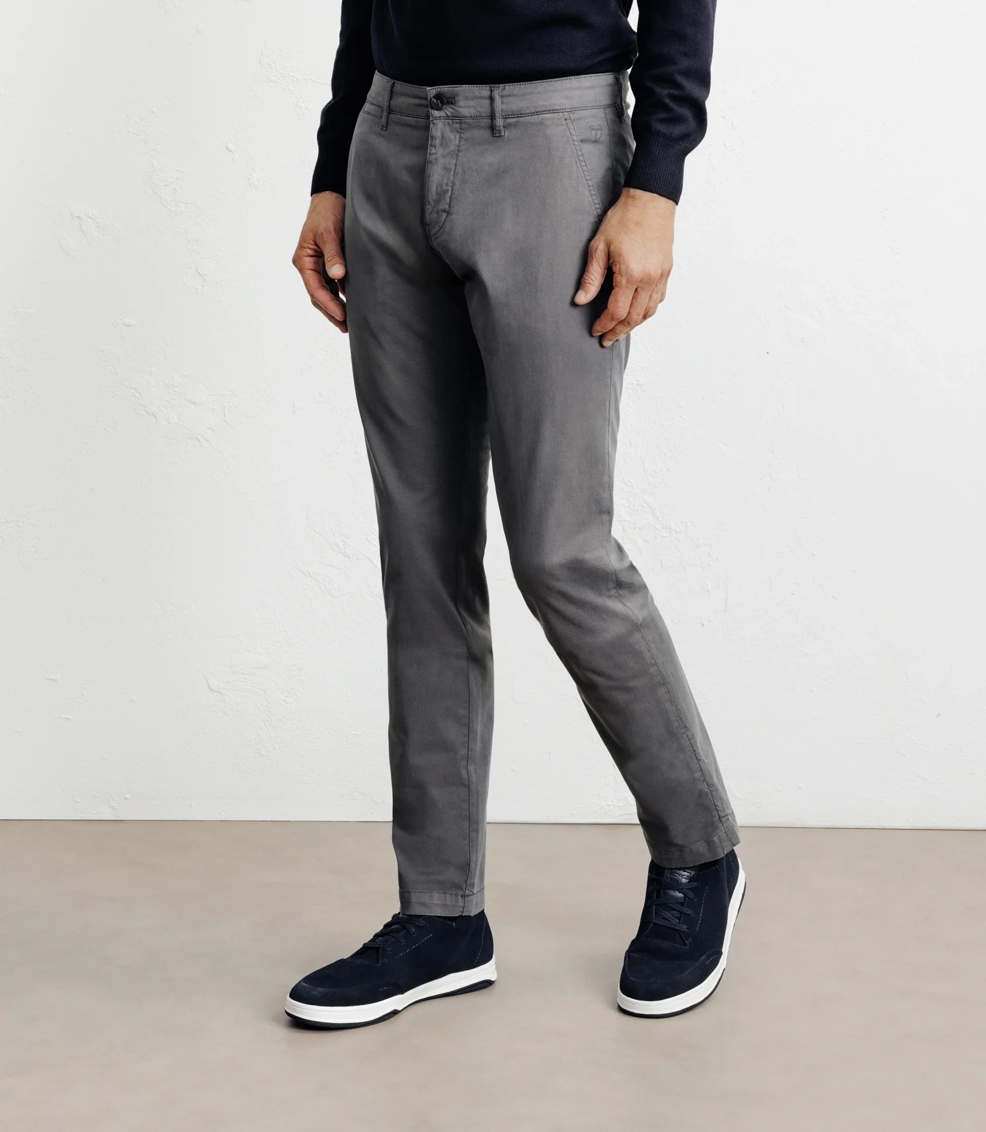 Pantalon coton stretch châtain - IZAC