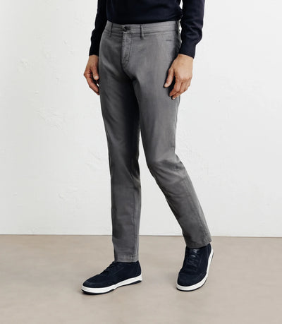 Pantalon coton stretch châtain - IZAC