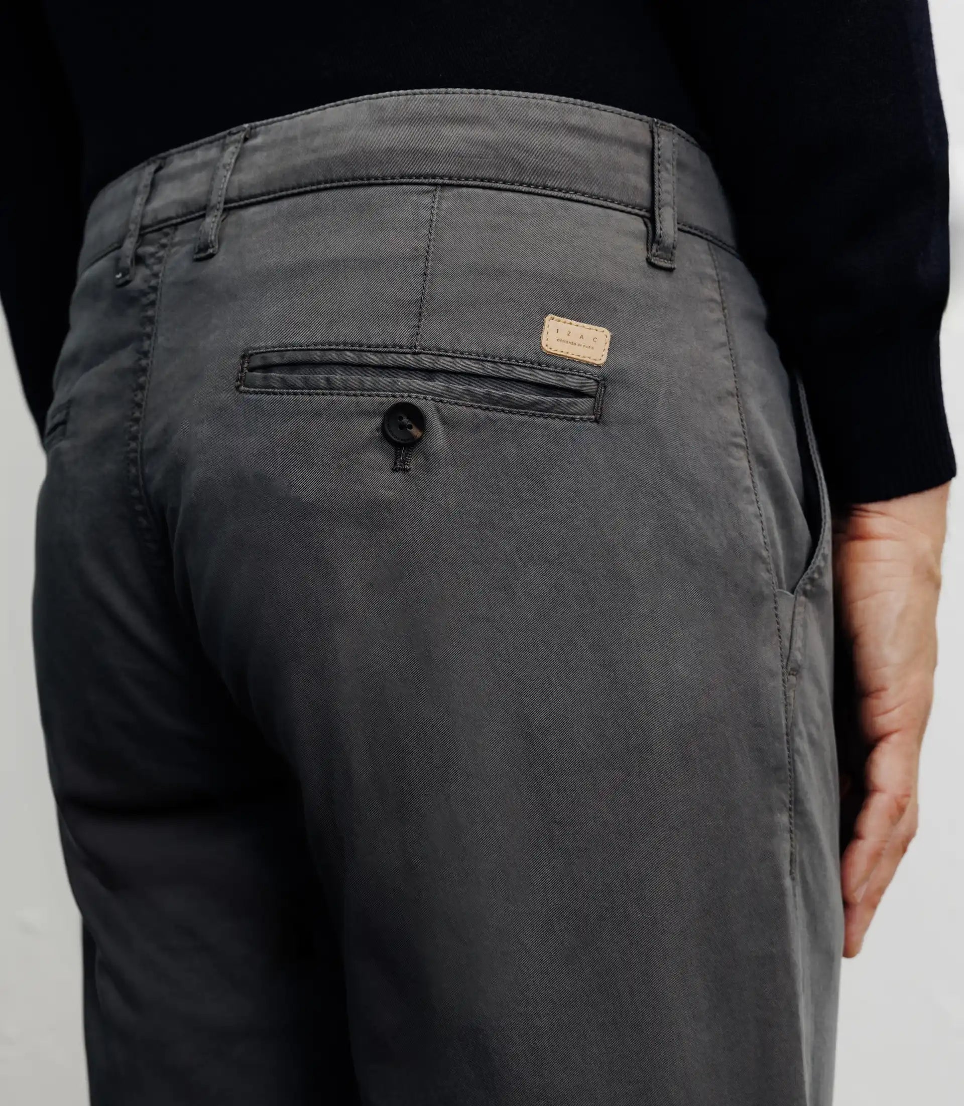 Pantalon coton stretch châtain - IZAC