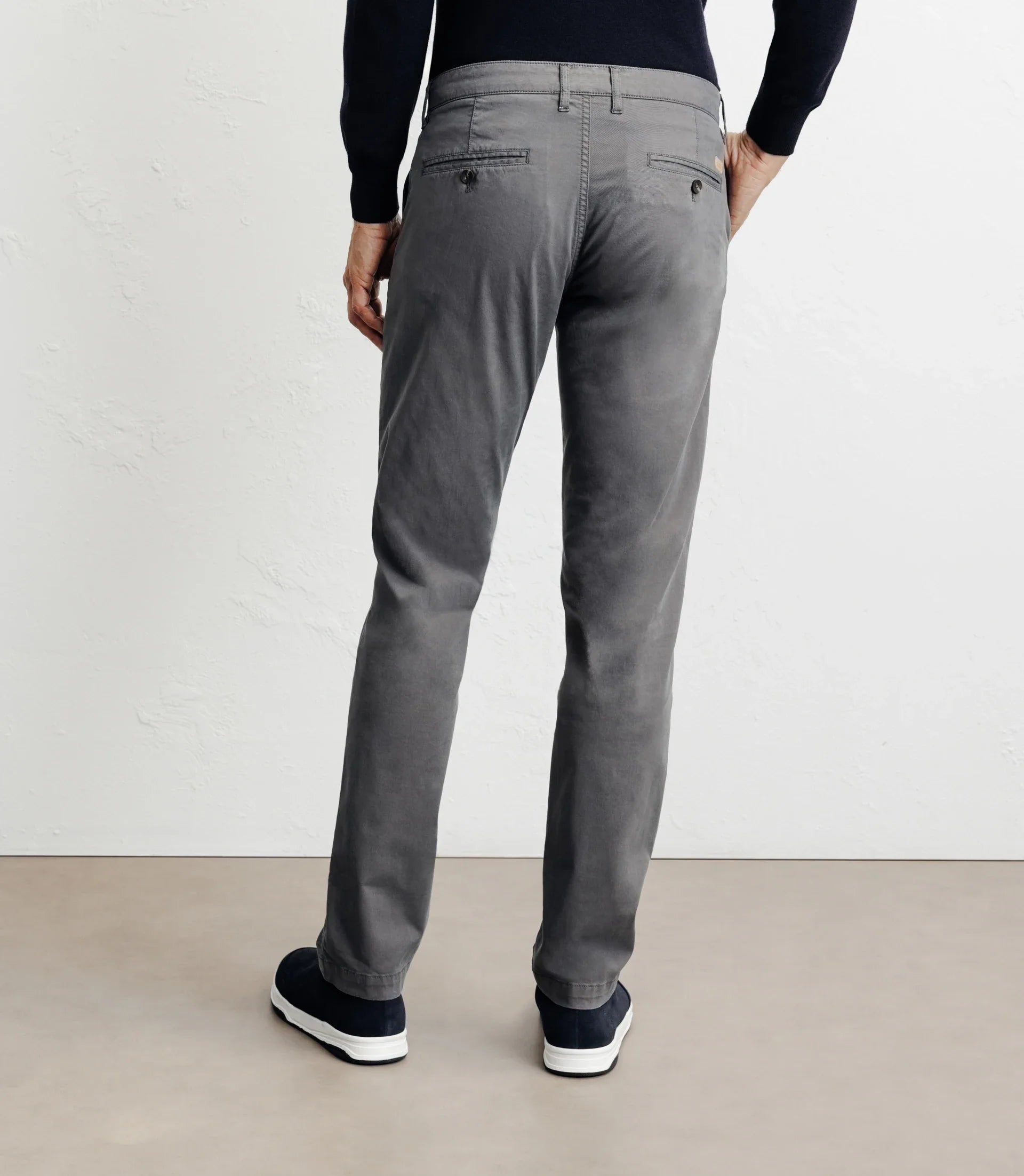 Pantalon coton stretch châtain - IZAC
