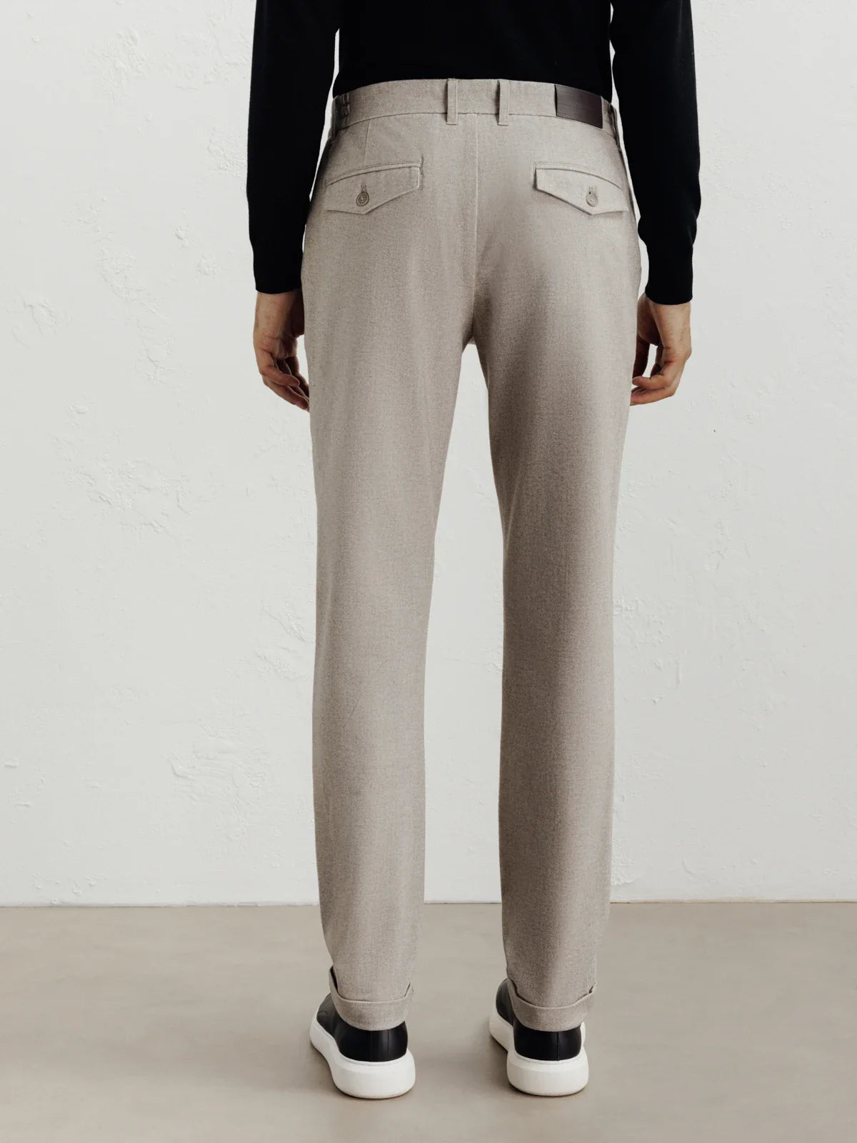 Pantalon flanelle beige clair - IZAC