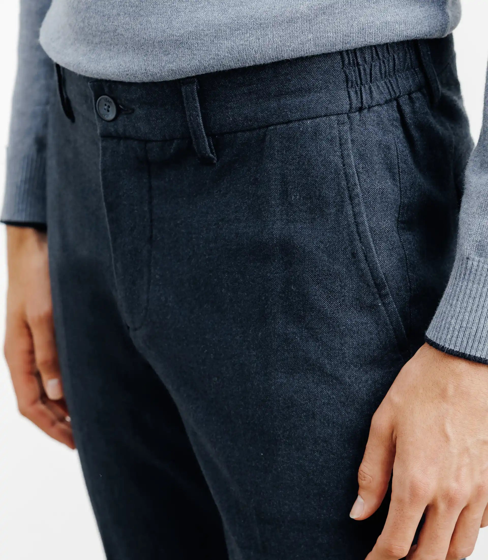 Pantalon flanelle marine - IZAC