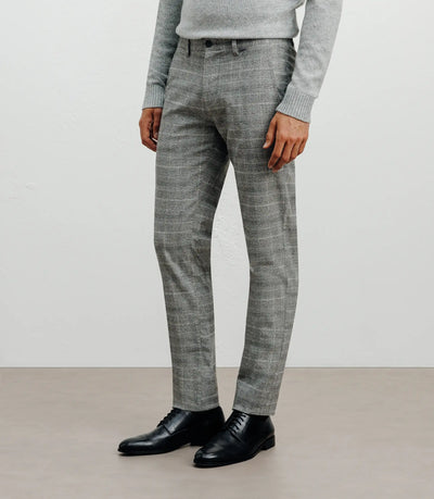 Pantalon carreaux gris chiné - IZAC