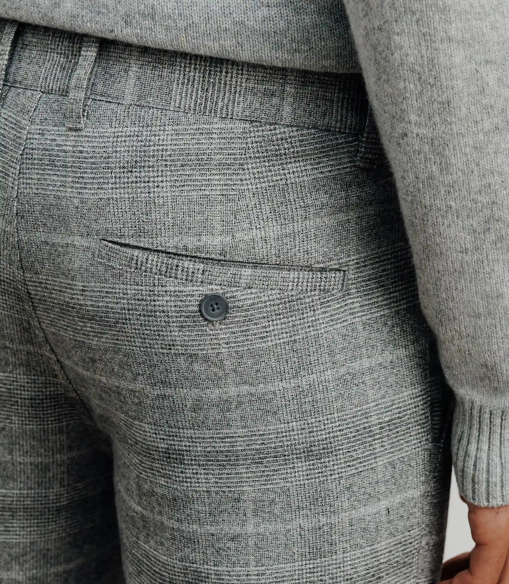 Pantalon carreaux gris chiné - IZAC